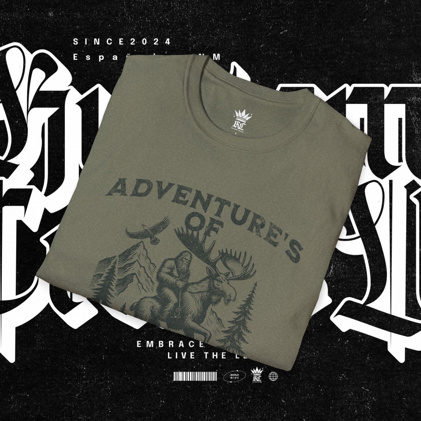 Adventure's of Bigfoot & Marty The Moose Unisex T-Shirt, Travel Tee, Outdoor Graphic Shirt, Nature Lover Gift, Moose Adventure Apparel