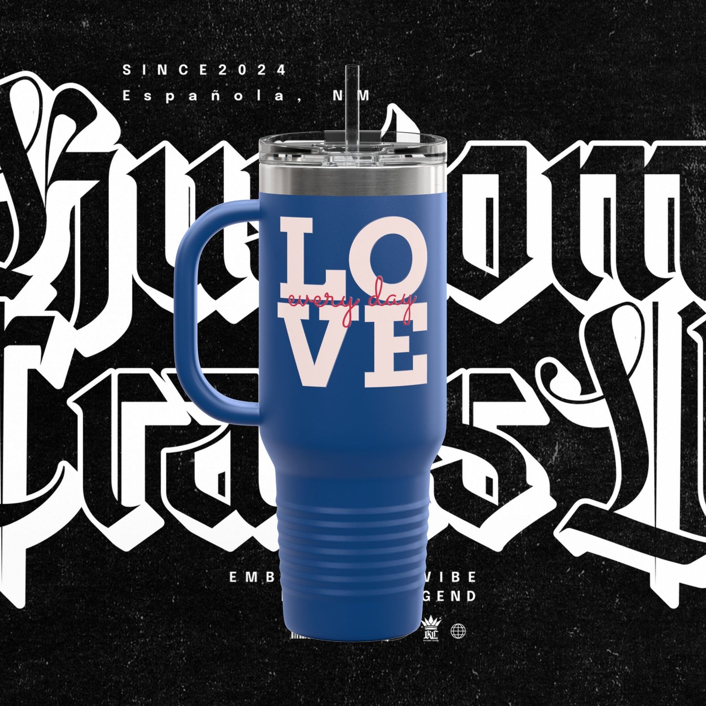 Love Your Life Insulated Travel Mug, 40oz - Motivational Coffee Cup for Commuters, Inspirational Tea Tumbler, Positive Energy Drinkware,