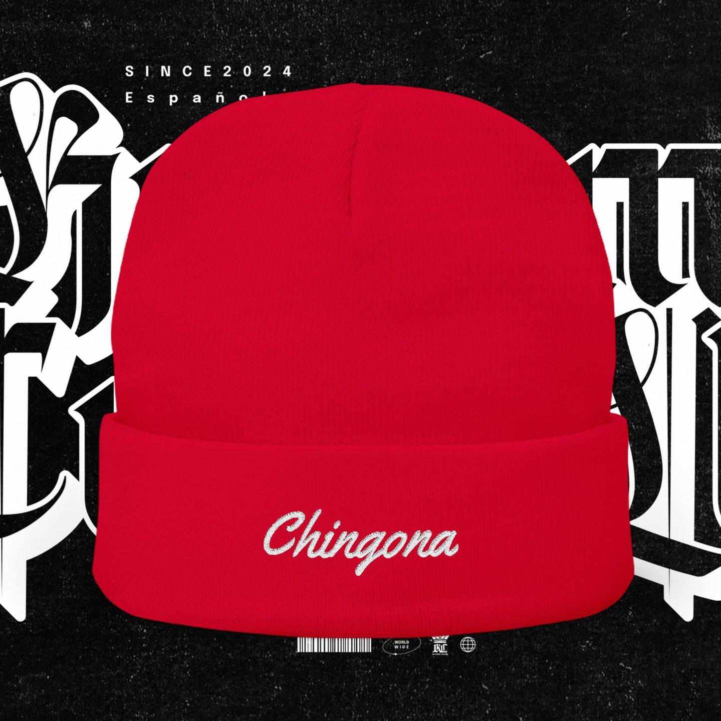 Chingona EMBROIDERED Knit Beanie, Warm Winter Hat, Chingona Embroidered Beanie, Gift for Her, Trendy Accessories