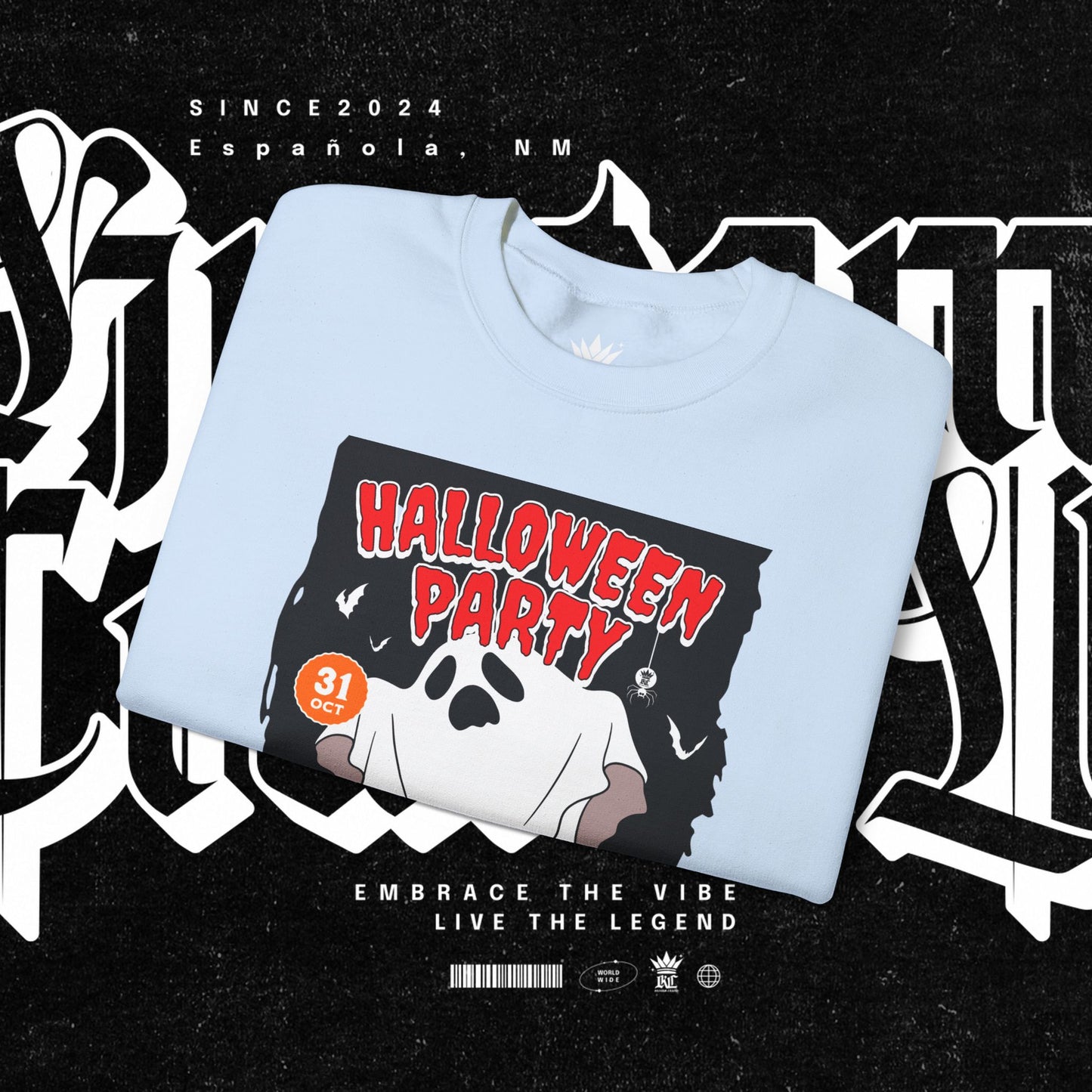 Halloween Party Sweatshirt, Spooky Season Apparel, Ghost Design Crewneck, Unisex Halloween Gift, Cozy Fall Fashion