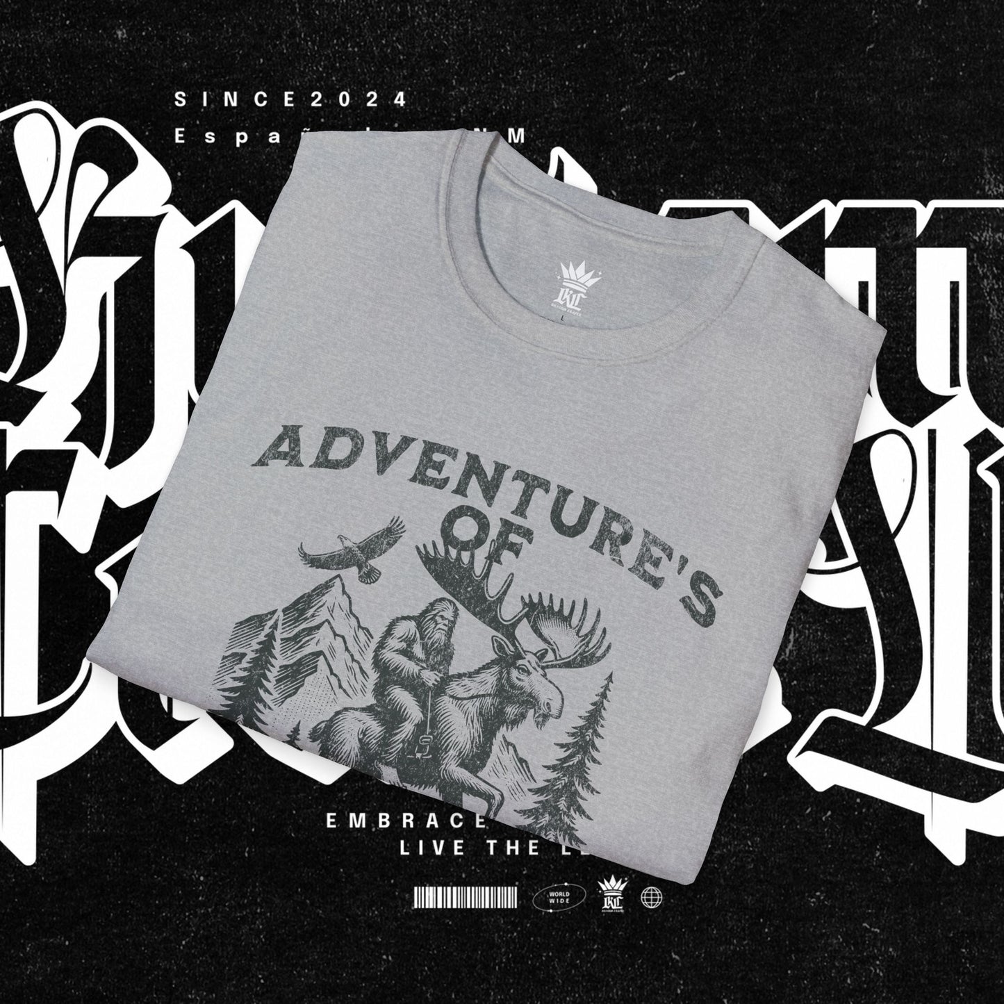 Adventure's of Bigfoot & Marty The Moose Unisex T-Shirt, Travel Tee, Outdoor Graphic Shirt, Nature Lover Gift, Moose Adventure Apparel