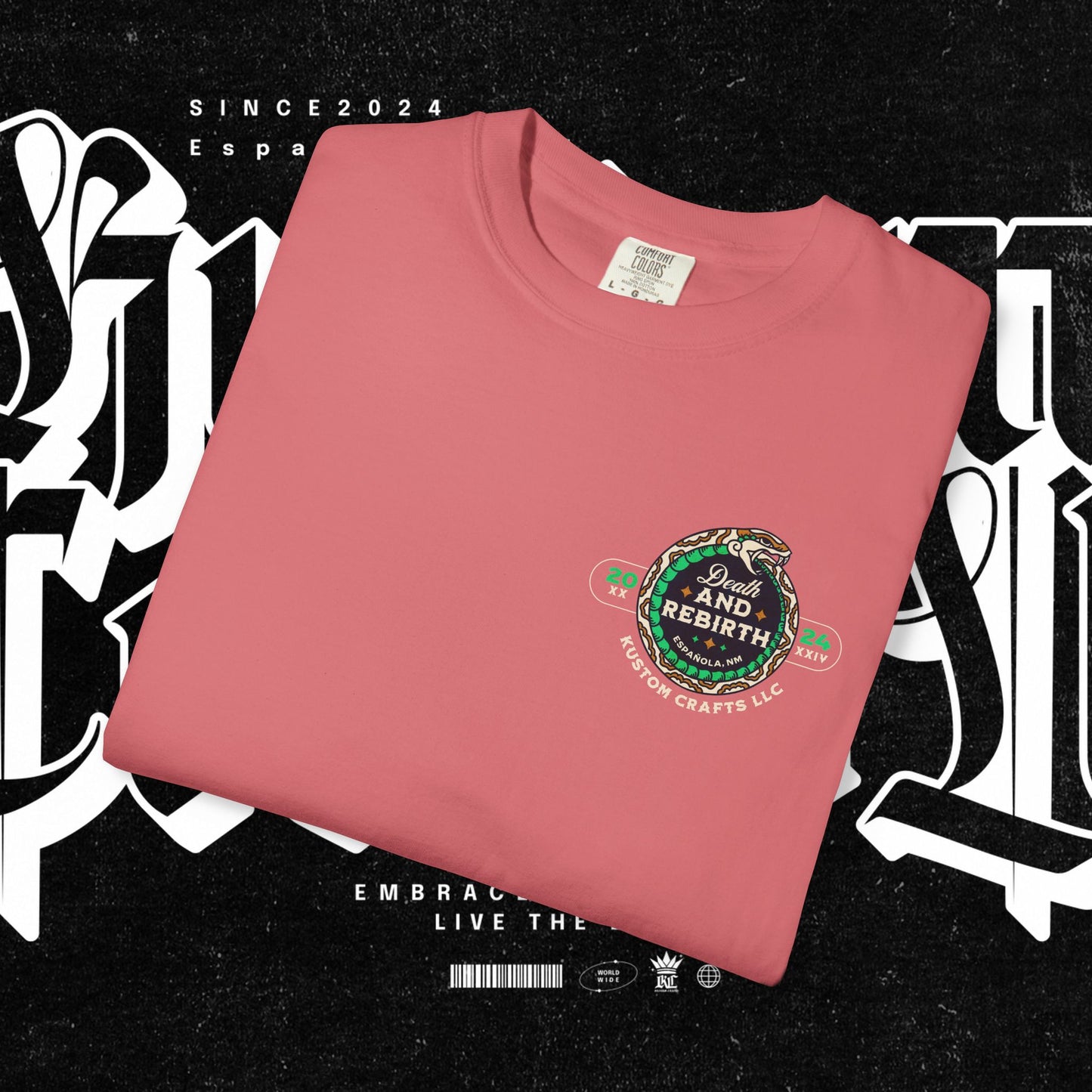 Death and Rebirth Snake Graphic Tee, Death Rebirth Unisex T-shirt, Streetwear Alternative Fashion, Serpent Design Shirt, Edgy Clothing