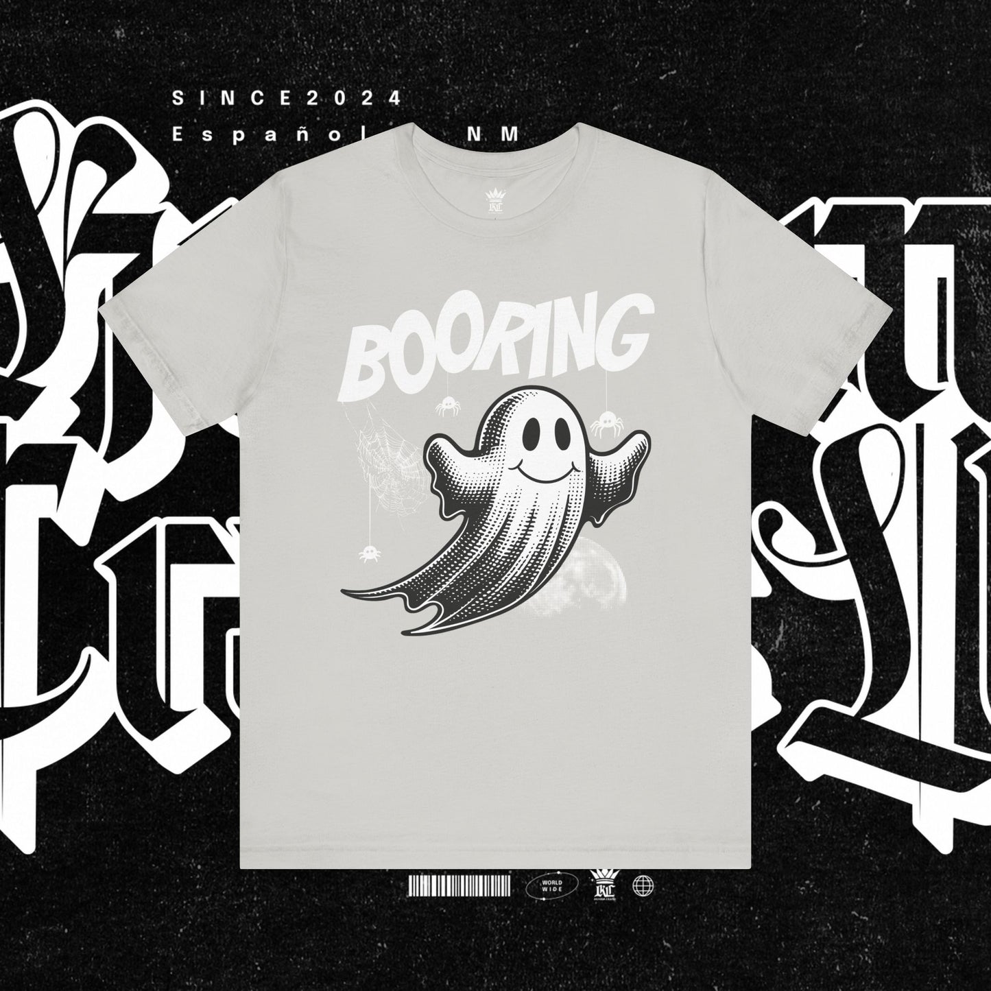 Ghostly Boo-Ring Fun Tee - Spooky Vibes, Perfect for Halloween, Casual Wear, Gift for Ghost Lovers, Graphic Tee, Trendy Outfit