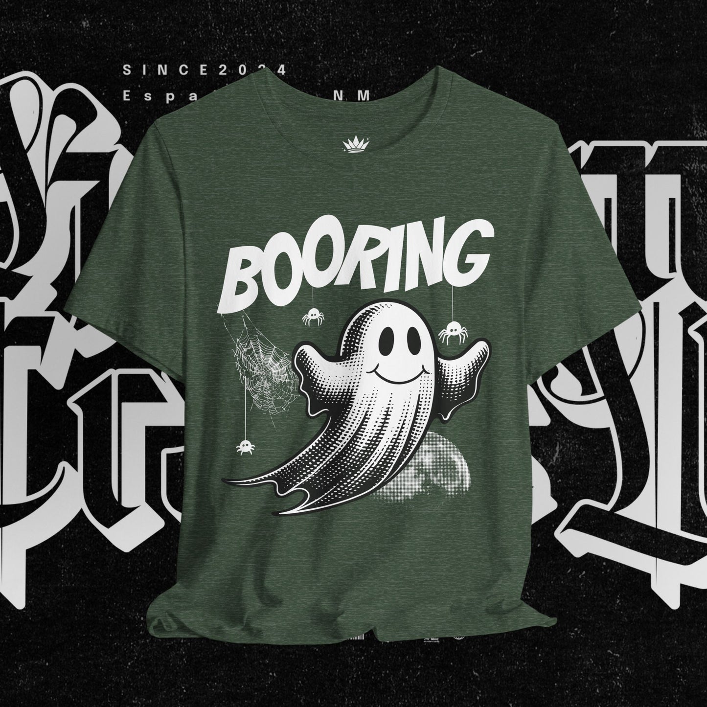 Ghostly Boo-Ring Fun Tee - Spooky Vibes, Perfect for Halloween, Casual Wear, Gift for Ghost Lovers, Graphic Tee, Trendy Outfit