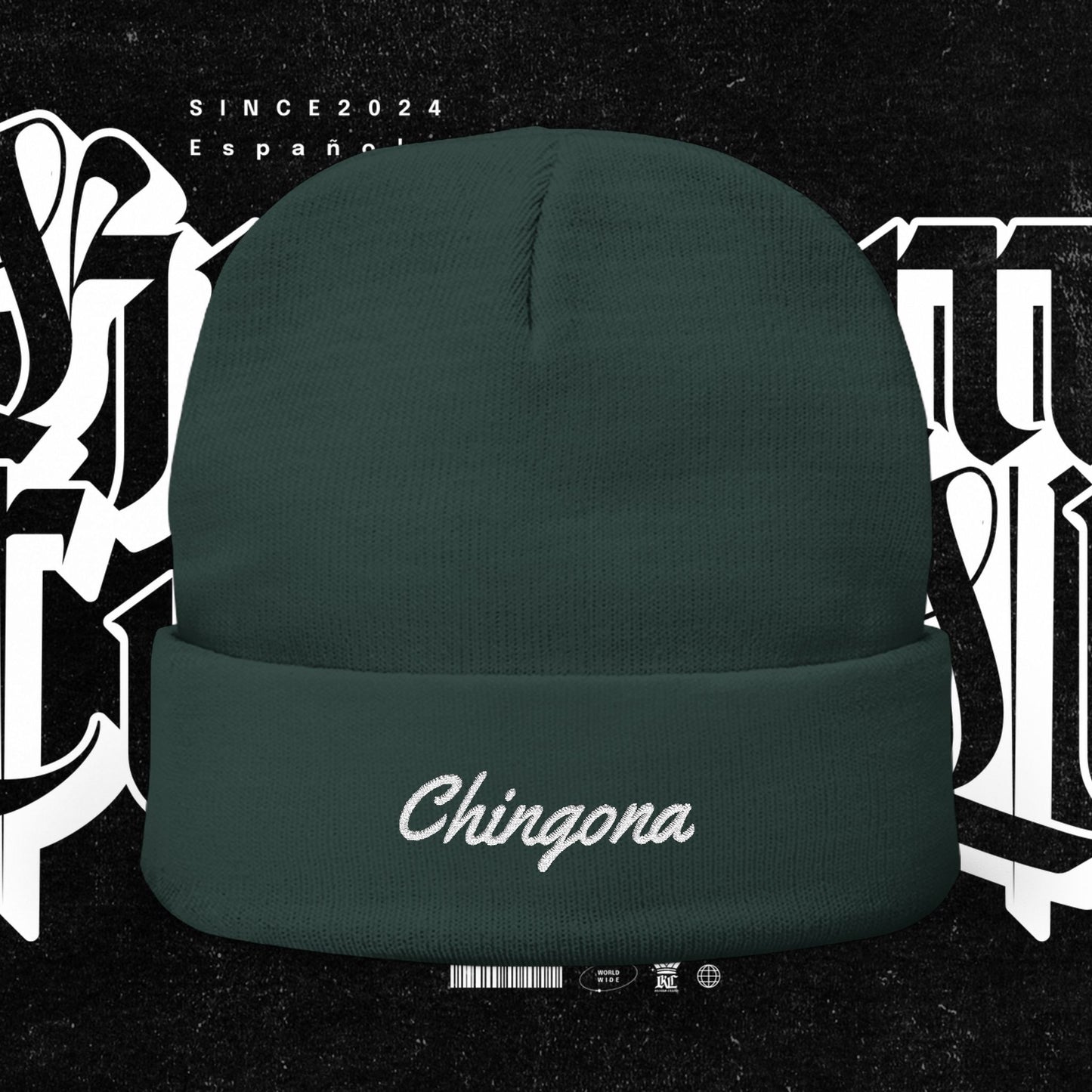 Chingona EMBROIDERED Knit Beanie, Warm Winter Hat, Chingona Embroidered Beanie, Gift for Her, Trendy Accessories