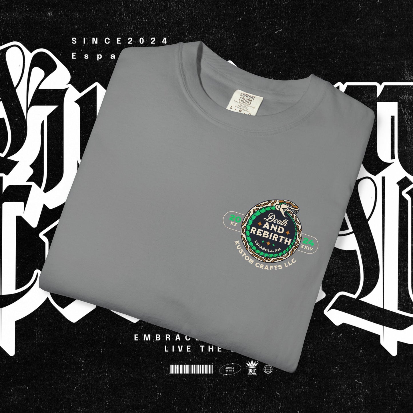 Death and Rebirth Snake Graphic Tee, Death Rebirth Unisex T-shirt, Streetwear Alternative Fashion, Serpent Design Shirt, Edgy Clothing