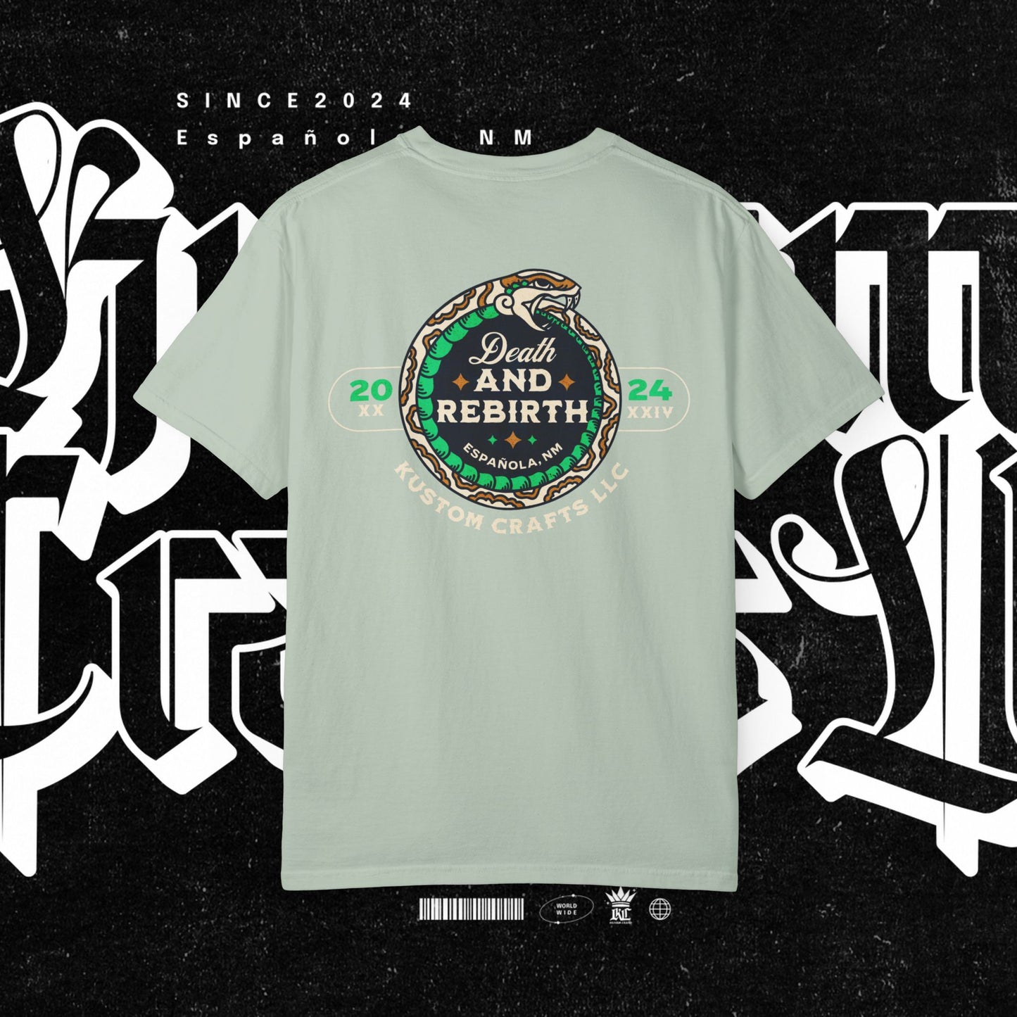 Death and Rebirth Snake Graphic Tee, Death Rebirth Unisex T-shirt, Streetwear Alternative Fashion, Serpent Design Shirt, Edgy Clothing