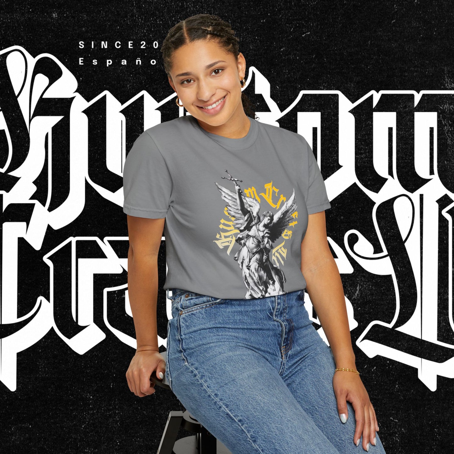 Saint Micheal Vintage-Inspired Graphic T-Shirt featuring Angel Design, Perfect for Casual Wear, Gift for Art Lovers, Streetwear Essential, Unisex Tee