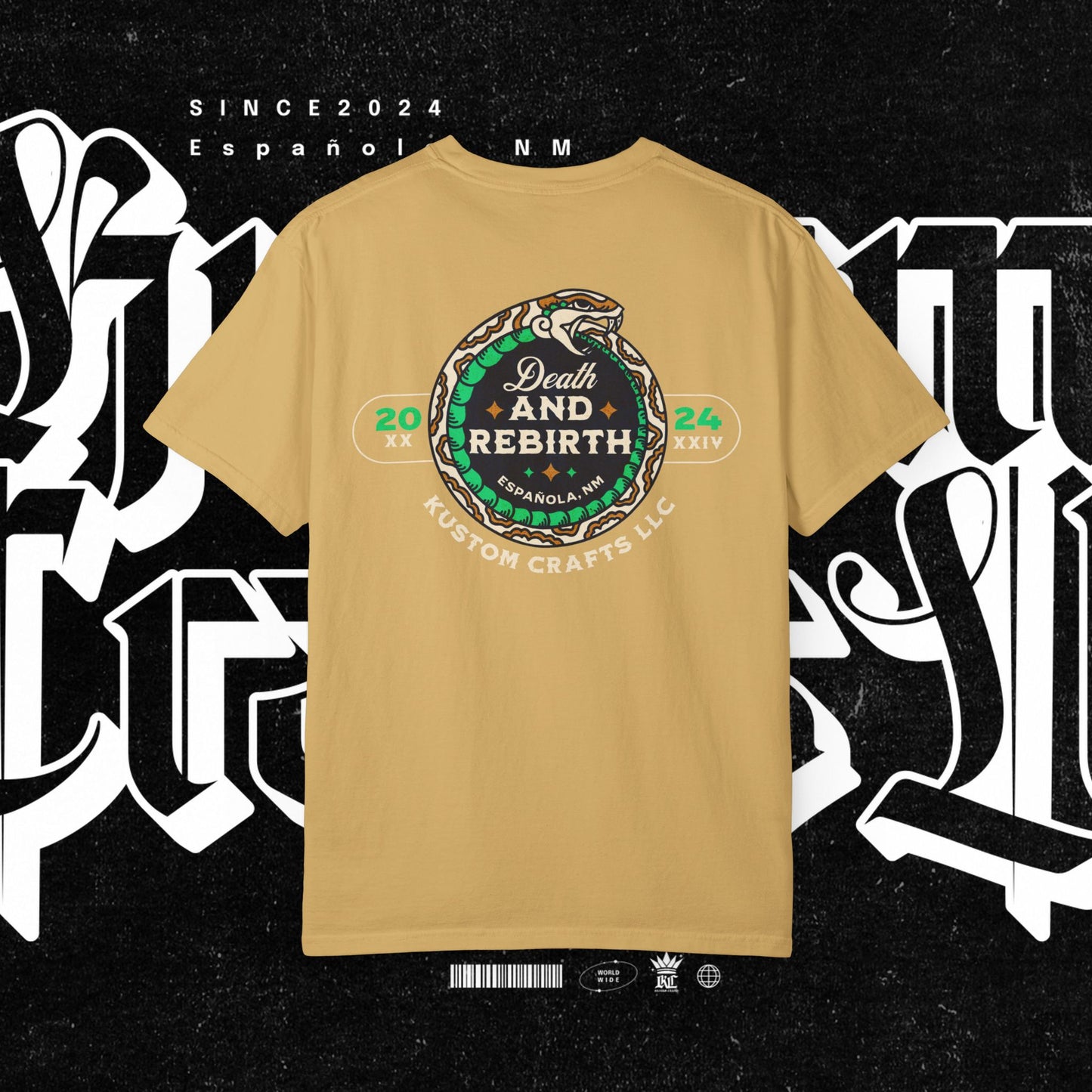 Death and Rebirth Snake Graphic Tee, Death Rebirth Unisex T-shirt, Streetwear Alternative Fashion, Serpent Design Shirt, Edgy Clothing