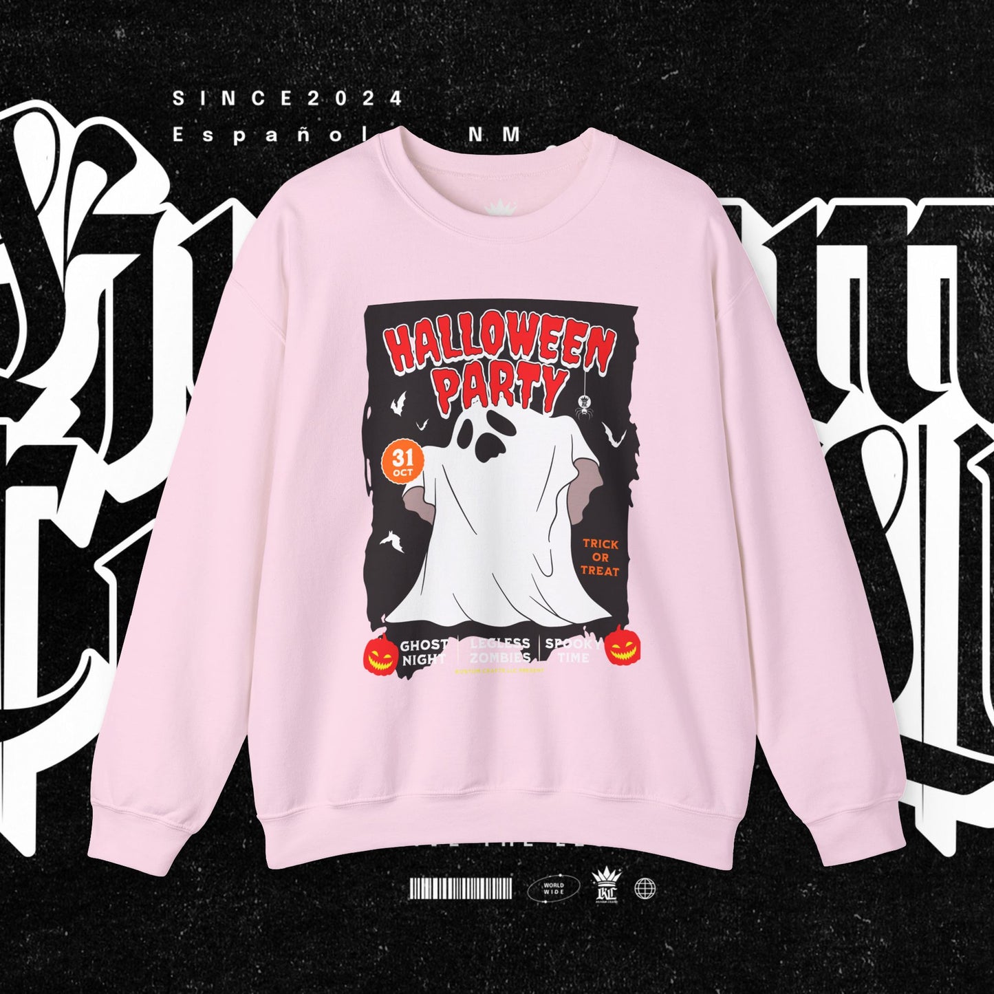 Halloween Party Sweatshirt, Spooky Season Apparel, Ghost Design Crewneck, Unisex Halloween Gift, Cozy Fall Fashion