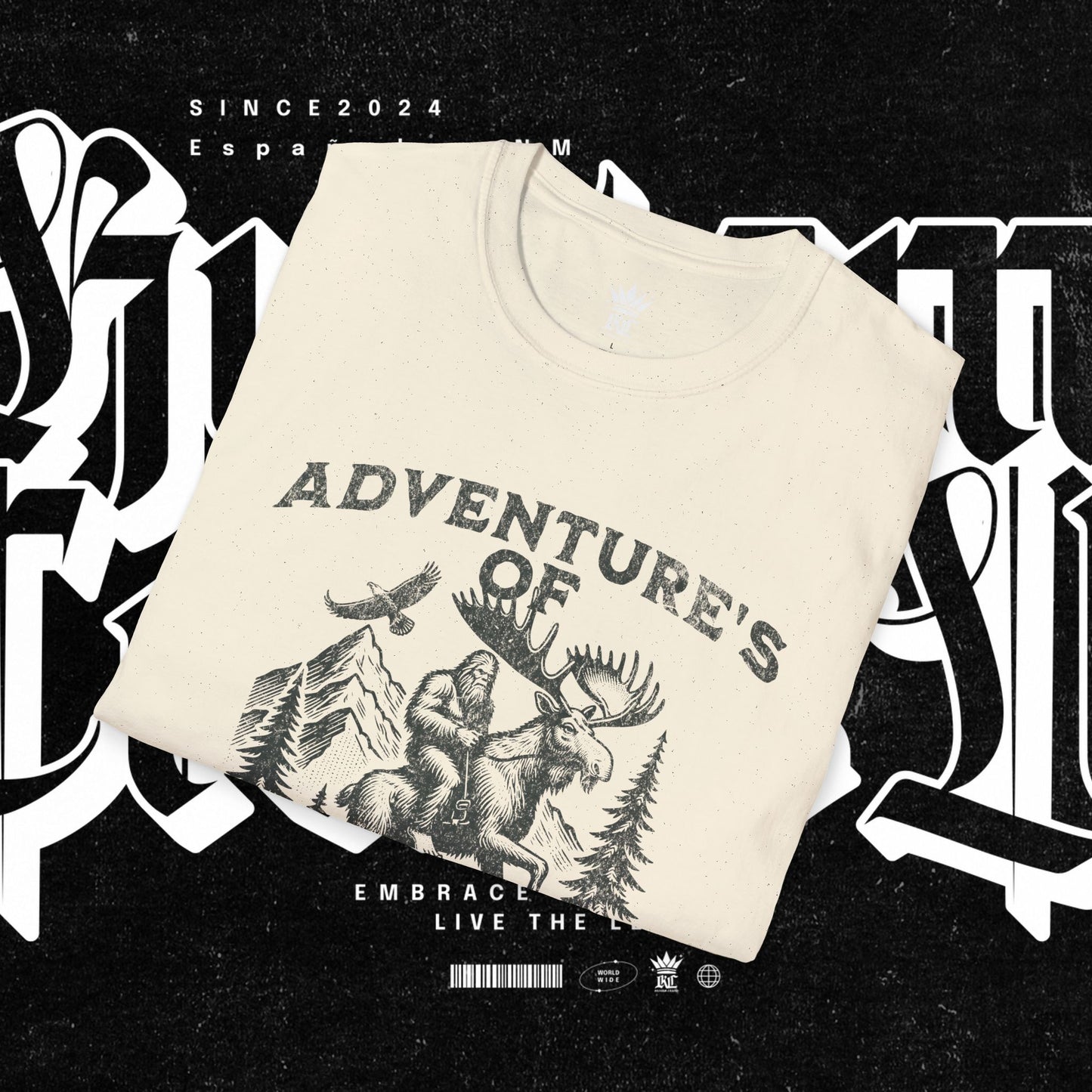 Adventure's of Bigfoot & Marty The Moose Unisex T-Shirt, Travel Tee, Outdoor Graphic Shirt, Nature Lover Gift, Moose Adventure Apparel