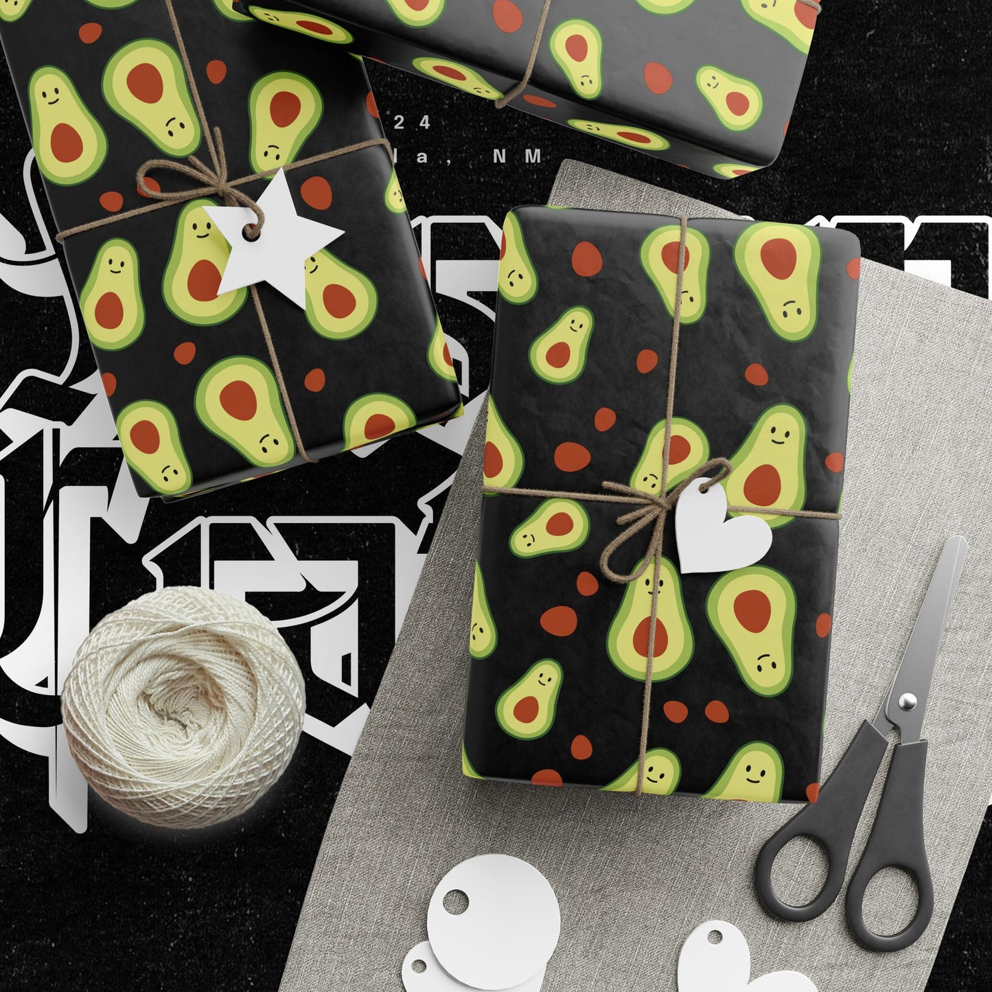 Cute Avocado Print Wrapping Paper, Fun Gift Wrap for Birthdays, Parties, Sustainable Crafting Supplies, Unique Kitchen Decor, Holiday Gifting