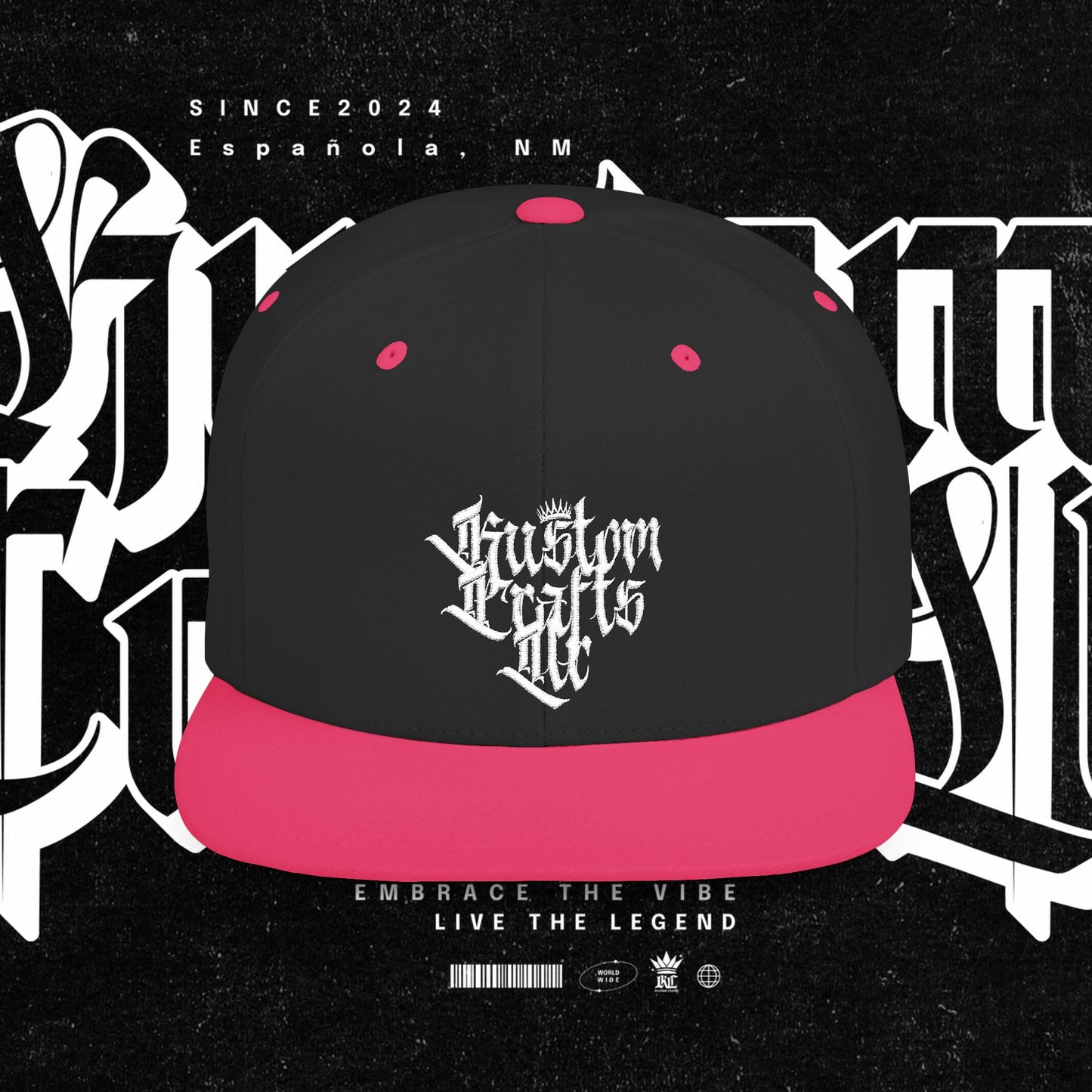 Custom Flat Bill Snapback Hat | Embrace the Vibe, Live the Legend | Perfect for Streetwear, Festivals, Casual Outings, Gifts
