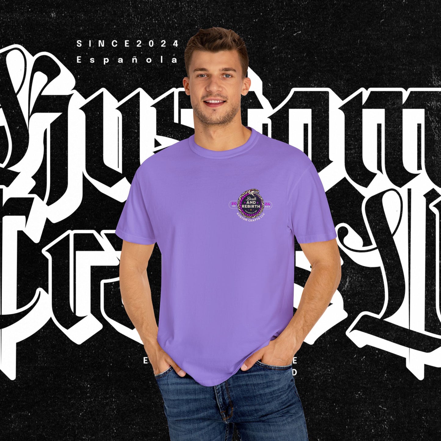 Death and Rebirth Bright Purple/Pink Snake Graphic Tee, Death Rebirth Unisex T-shirt, Streetwear Alternative Fashion, Serpent Design Shirt, Edgy Clothing