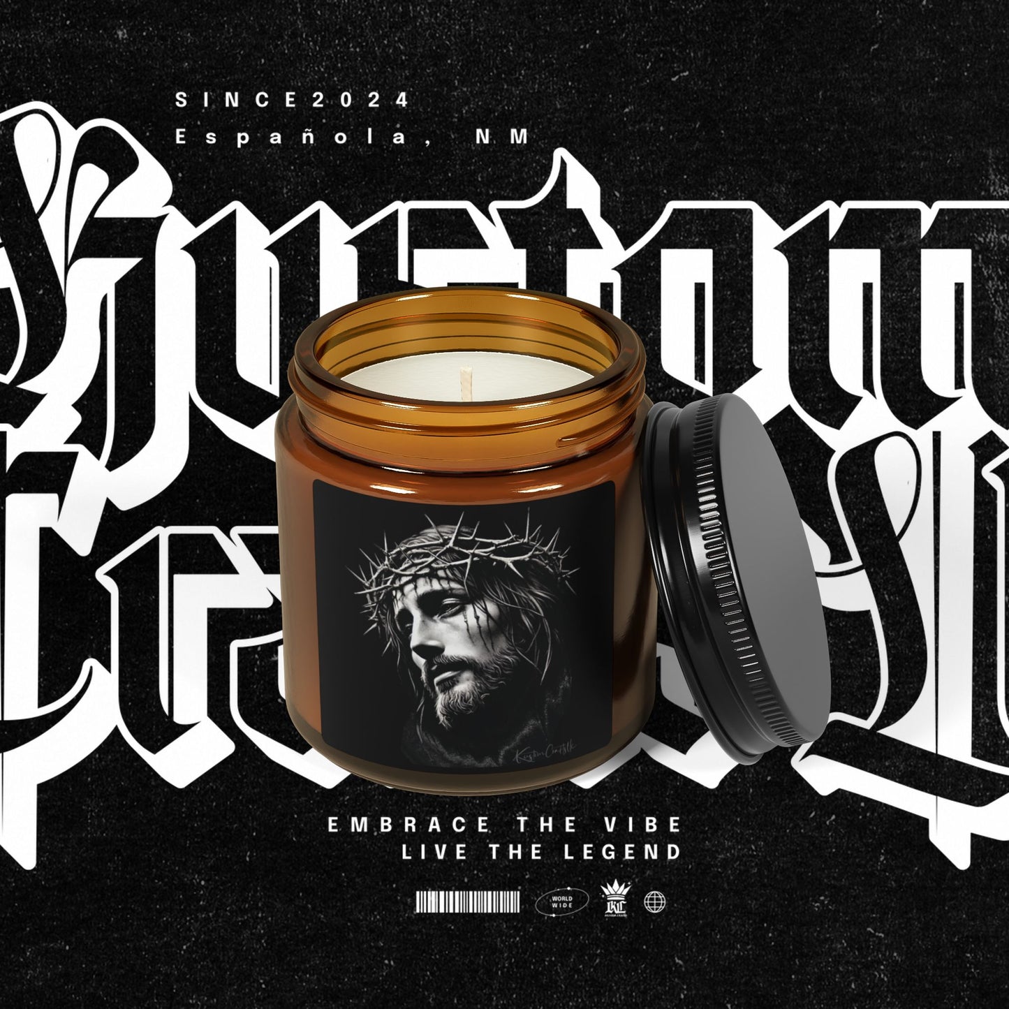 Amber Jesus Candle