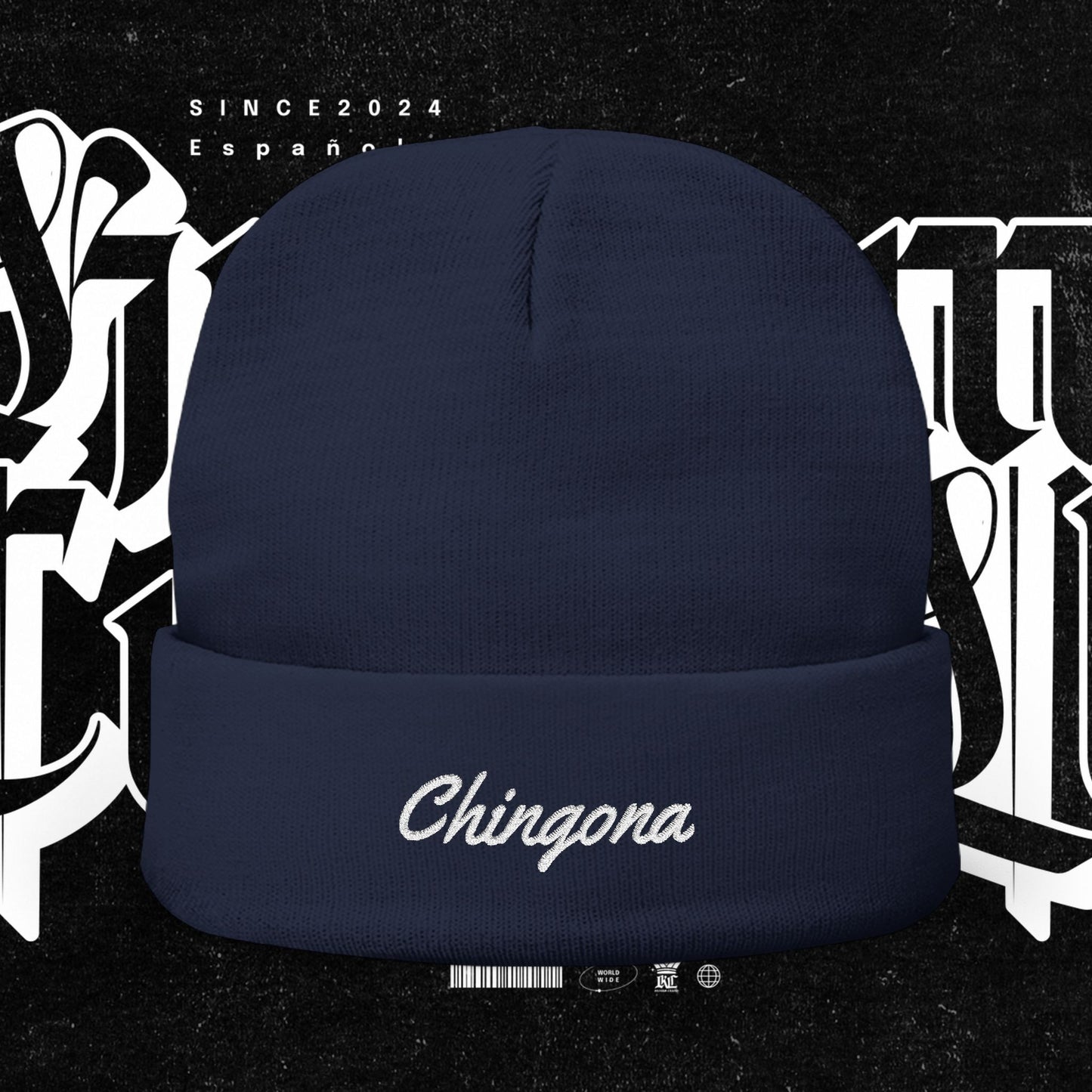Chingona EMBROIDERED Knit Beanie, Warm Winter Hat, Chingona Embroidered Beanie, Gift for Her, Trendy Accessories