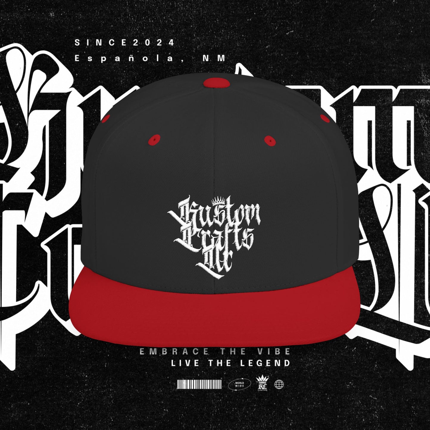 Custom Flat Bill Snapback Hat | Embrace the Vibe, Live the Legend | Perfect for Streetwear, Festivals, Casual Outings, Gifts