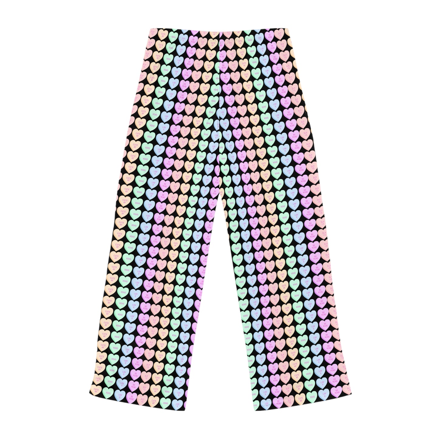 Cute Heart Print Women's Pajama Pants, Cozy Sleepwear, Loungewear, Gift for Her, Valentine's Day, Comfortable Nightwear