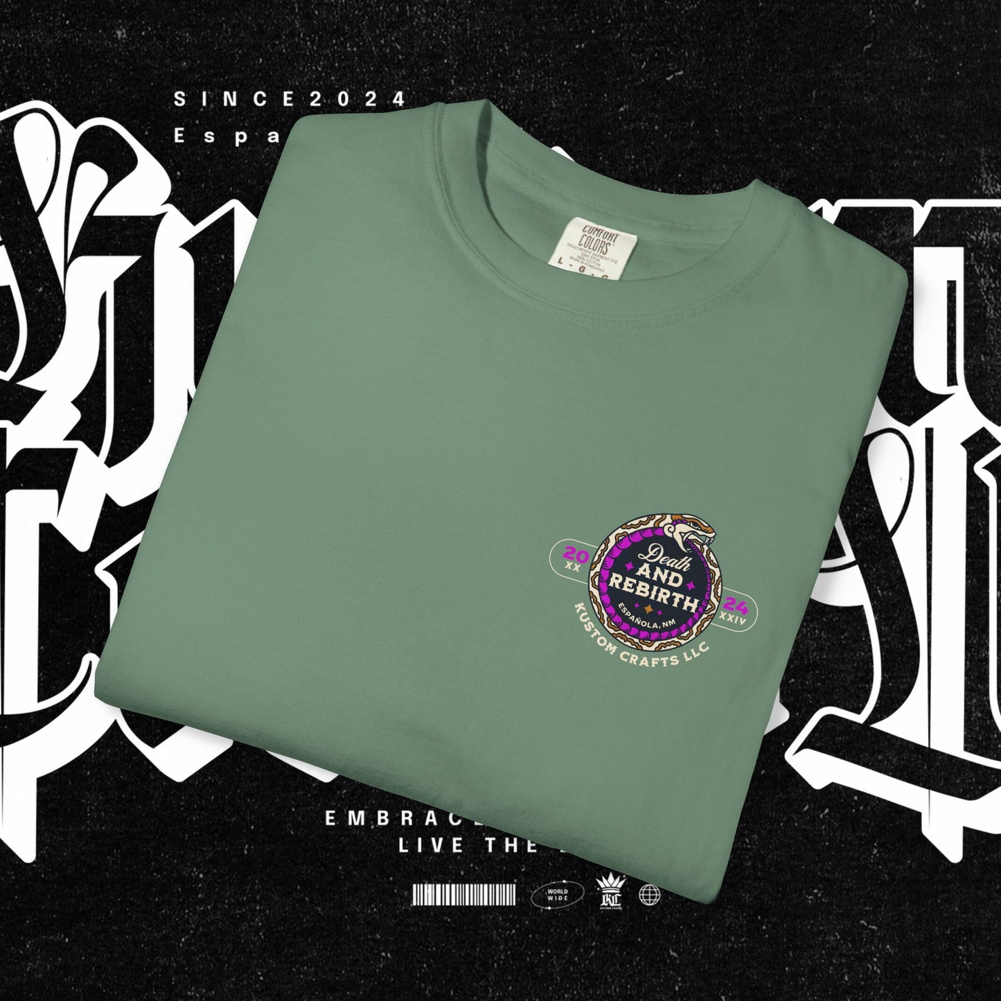 Death and Rebirth Bright Purple/Pink Snake Graphic Tee, Death Rebirth Unisex T-shirt, Streetwear Alternative Fashion, Serpent Design Shirt, Edgy Clothing