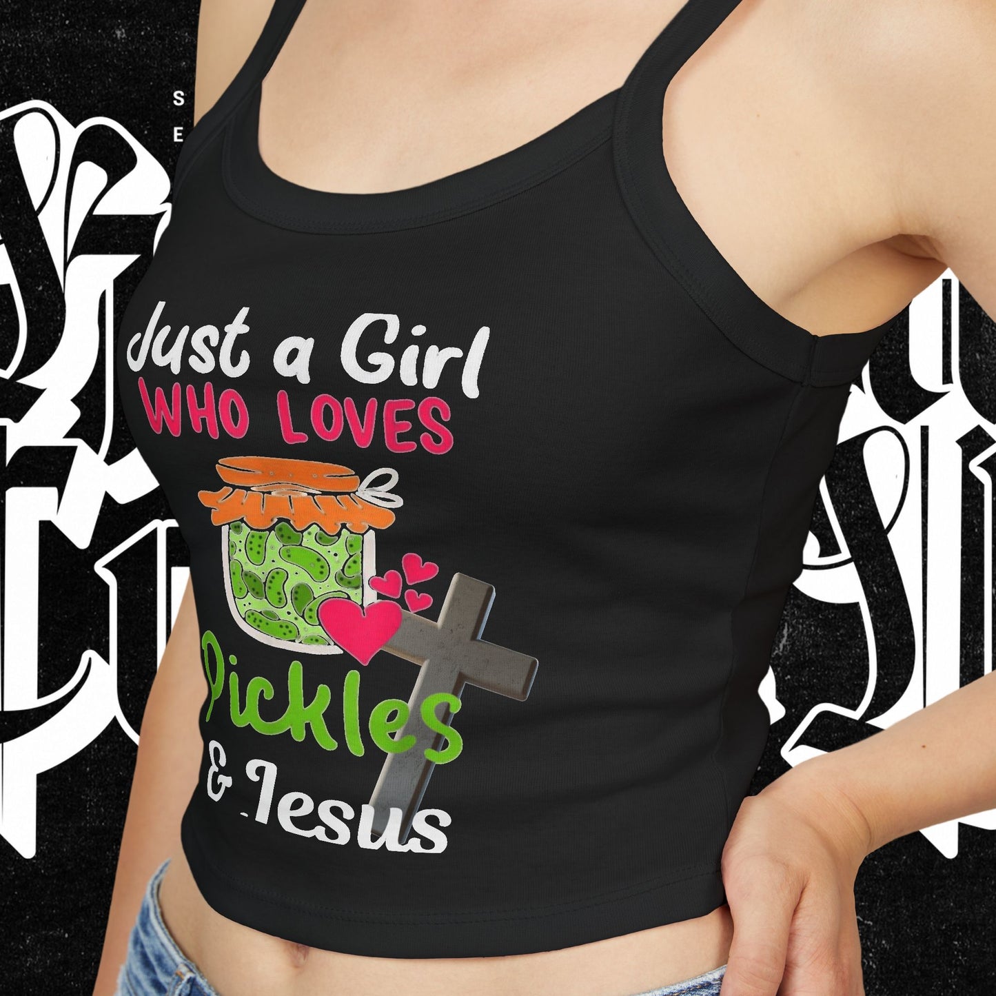Pickles and Jesus Tank Top, Christian Women's Camisole, Religious Sleeveless Top, Faithful Spaghetti Strap Shirt, Girl's Pickle Lover Vest