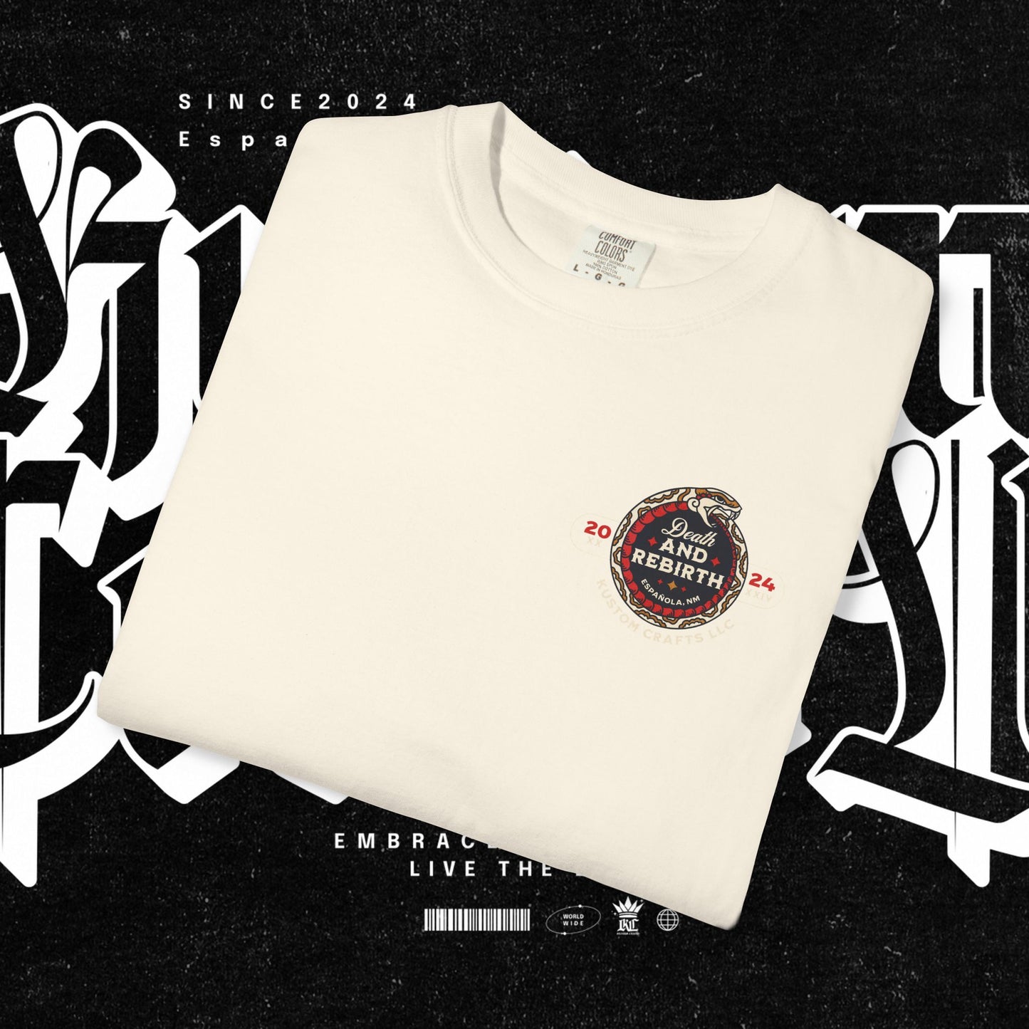 Death and Rebirth Red Snake Graphic Tee, Death Rebirth Unisex T-shirt, Streetwear Alternative Fashion, Serpent Design Shirt, Edgy Clothing
