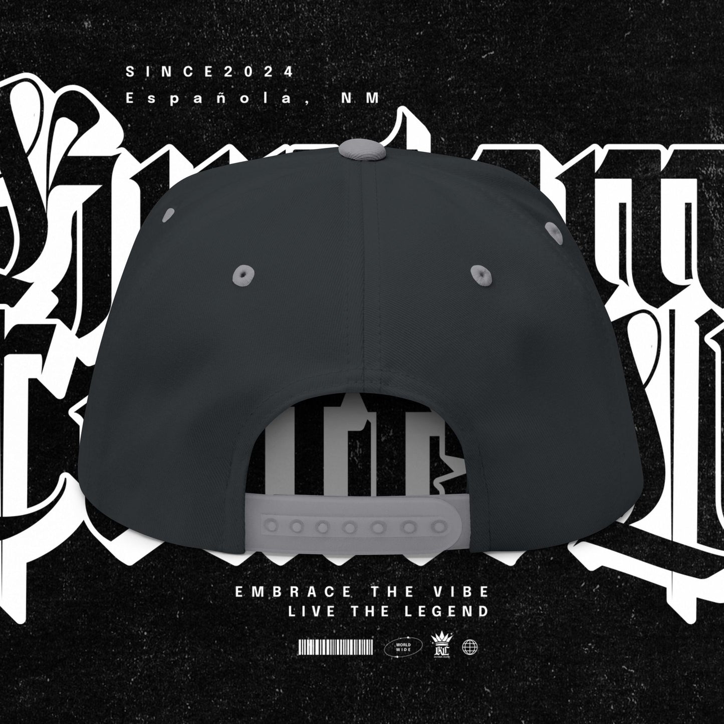 Embroidered Flat Bill Cap - Love Life Graffiti Style Hat