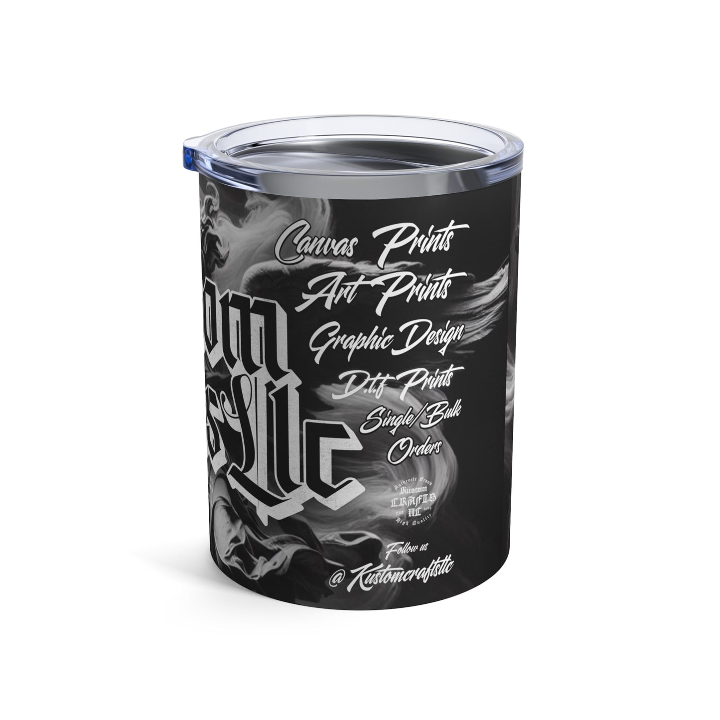 Kustom Crafts LLC 10oz Tumbler - Unique Gift for Creatives, Travel Mug, Personalized Drinkware, Artistic Coffee Cup, Ideal for Celebrations