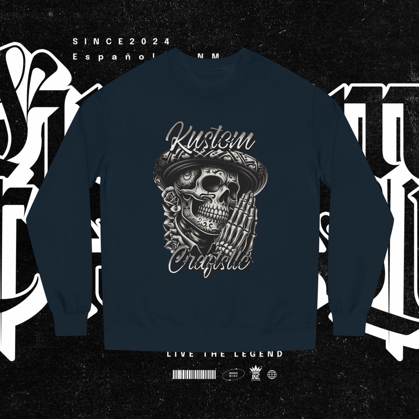 Lucky Skull Graphic Unisex Crew Neck Sweatshirt – Edgy Streetwear, Unique Gift, Casual Layering, Halloween Fashion, Unisex Apparel