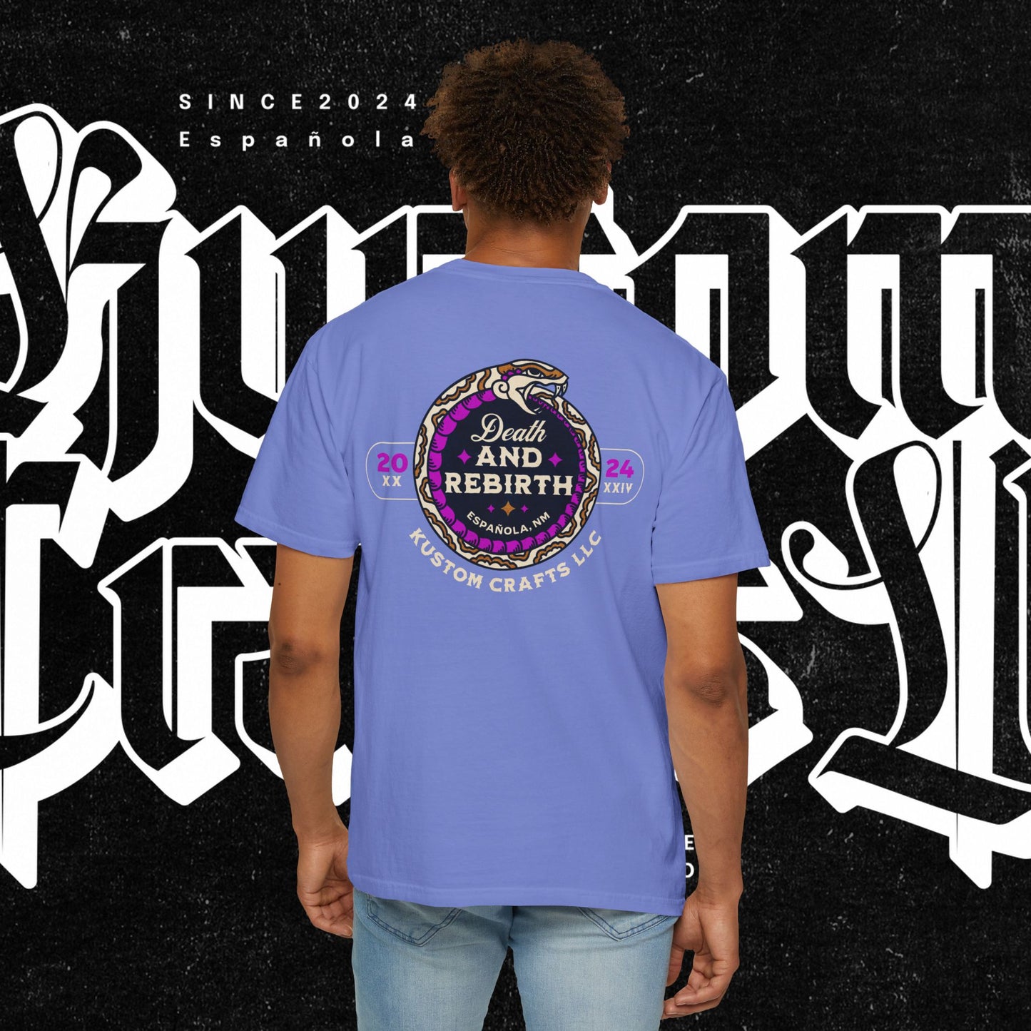Death and Rebirth Bright Purple/Pink Snake Graphic Tee, Death Rebirth Unisex T-shirt, Streetwear Alternative Fashion, Serpent Design Shirt, Edgy Clothing