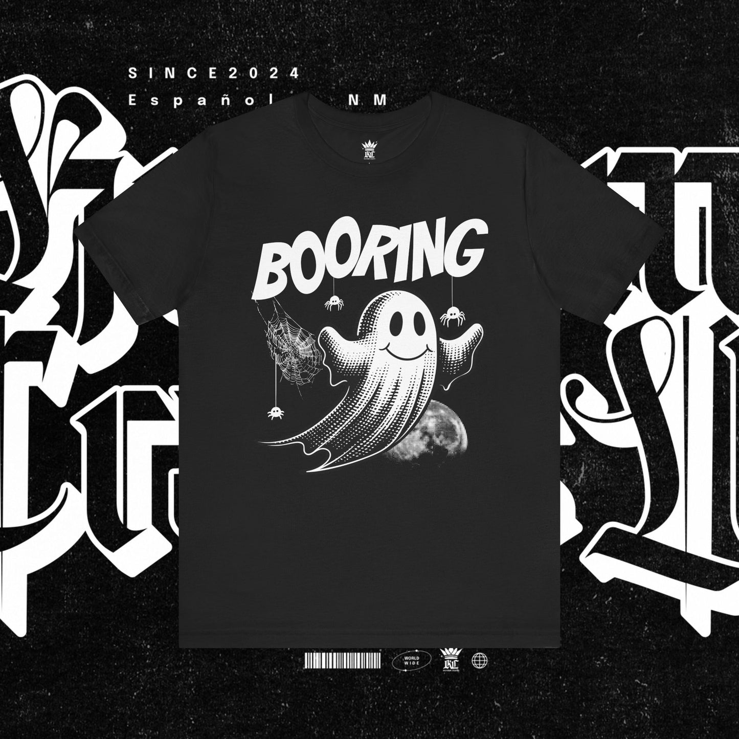 Ghostly Boo-Ring Fun Tee - Spooky Vibes, Perfect for Halloween, Casual Wear, Gift for Ghost Lovers, Graphic Tee, Trendy Outfit