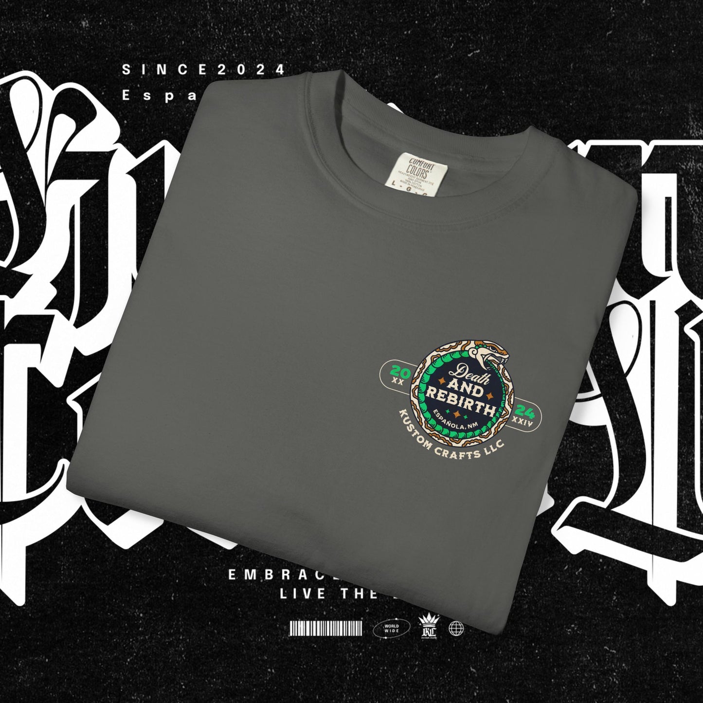 Death and Rebirth Snake Graphic Tee, Death Rebirth Unisex T-shirt, Streetwear Alternative Fashion, Serpent Design Shirt, Edgy Clothing