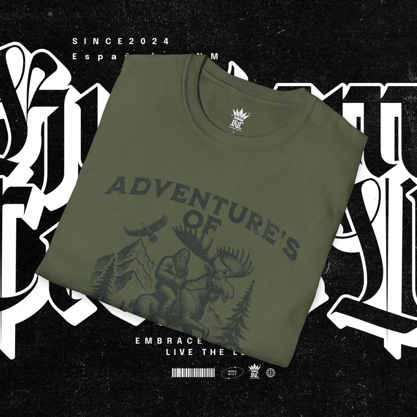 Adventure's of Bigfoot & Marty The Moose Unisex T-Shirt, Travel Tee, Outdoor Graphic Shirt, Nature Lover Gift, Moose Adventure Apparel