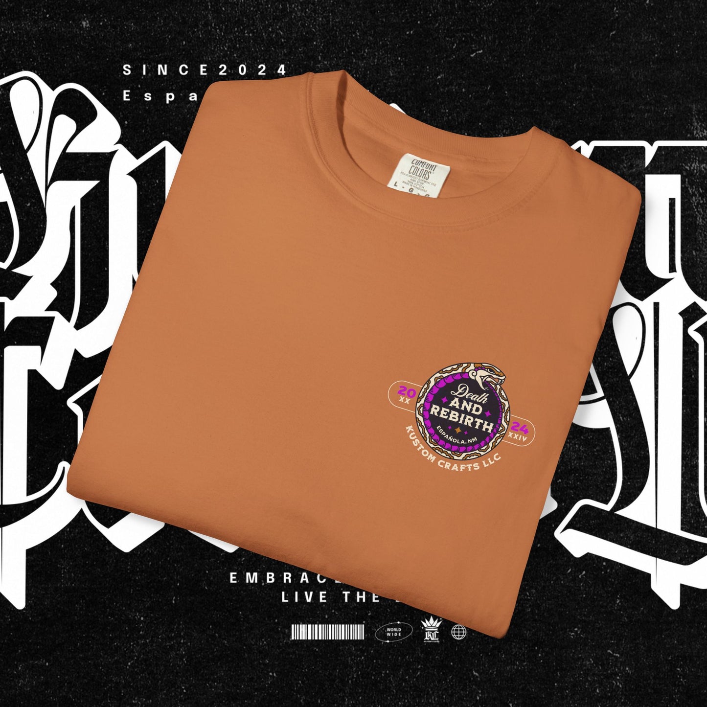 Death and Rebirth Bright Purple/Pink Snake Graphic Tee, Death Rebirth Unisex T-shirt, Streetwear Alternative Fashion, Serpent Design Shirt, Edgy Clothing