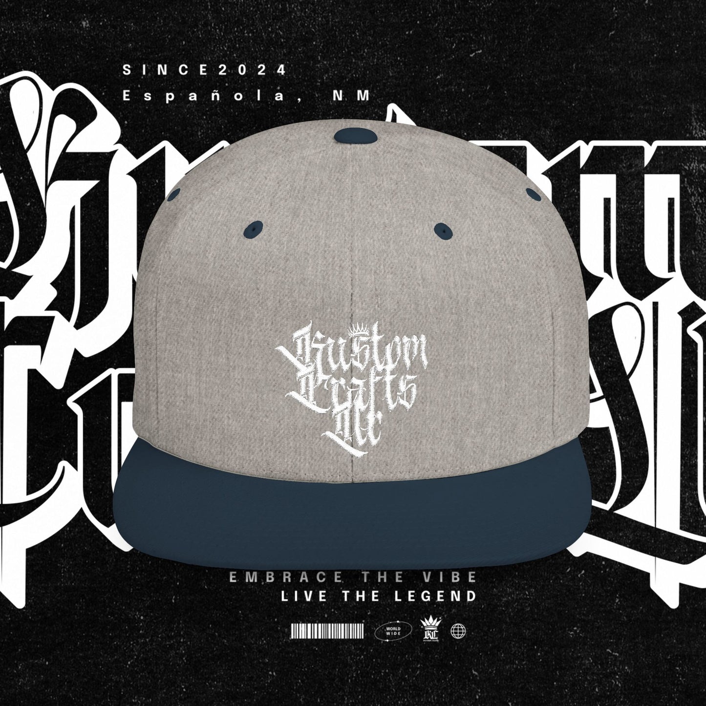 Custom Flat Bill Snapback Hat | Embrace the Vibe, Live the Legend | Perfect for Streetwear, Festivals, Casual Outings, Gifts