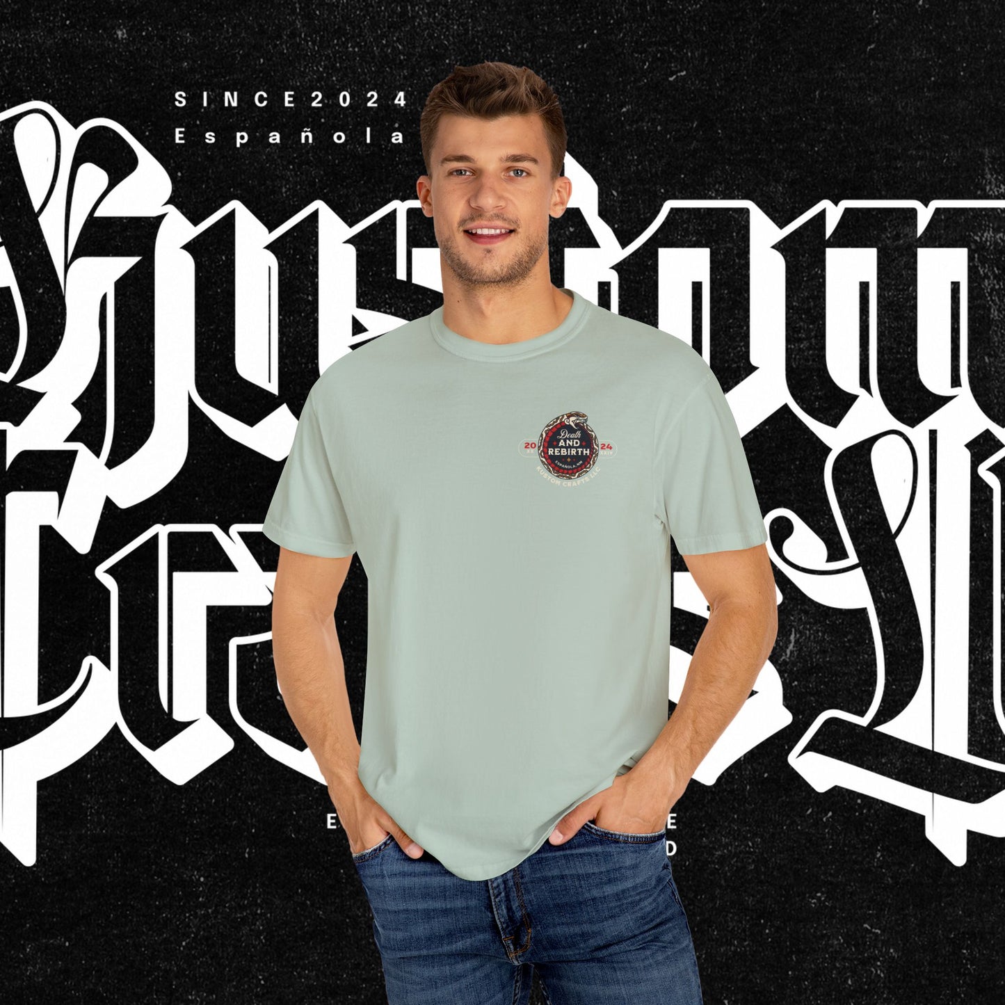 Death and Rebirth Red Snake Graphic Tee, Death Rebirth Unisex T-shirt, Streetwear Alternative Fashion, Serpent Design Shirt, Edgy Clothing