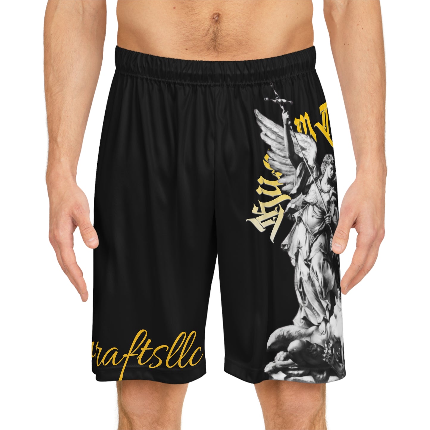 Saint Michael, Athletic Wear, Summer Sports Shorts, Gift for Basketball Lovers, Trendy Fitness Apparel