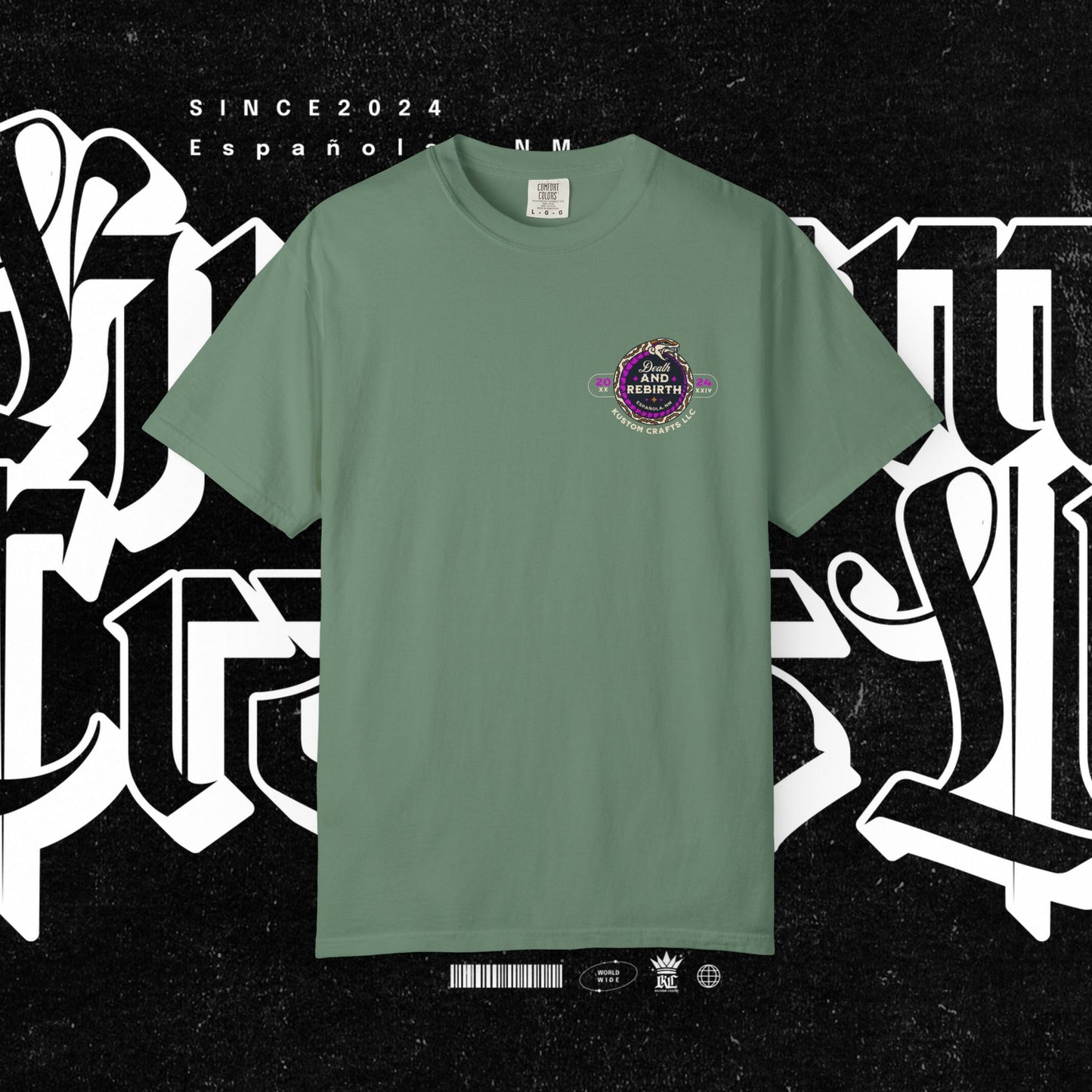 Death and Rebirth Bright Purple/Pink Snake Graphic Tee, Death Rebirth Unisex T-shirt, Streetwear Alternative Fashion, Serpent Design Shirt, Edgy Clothing
