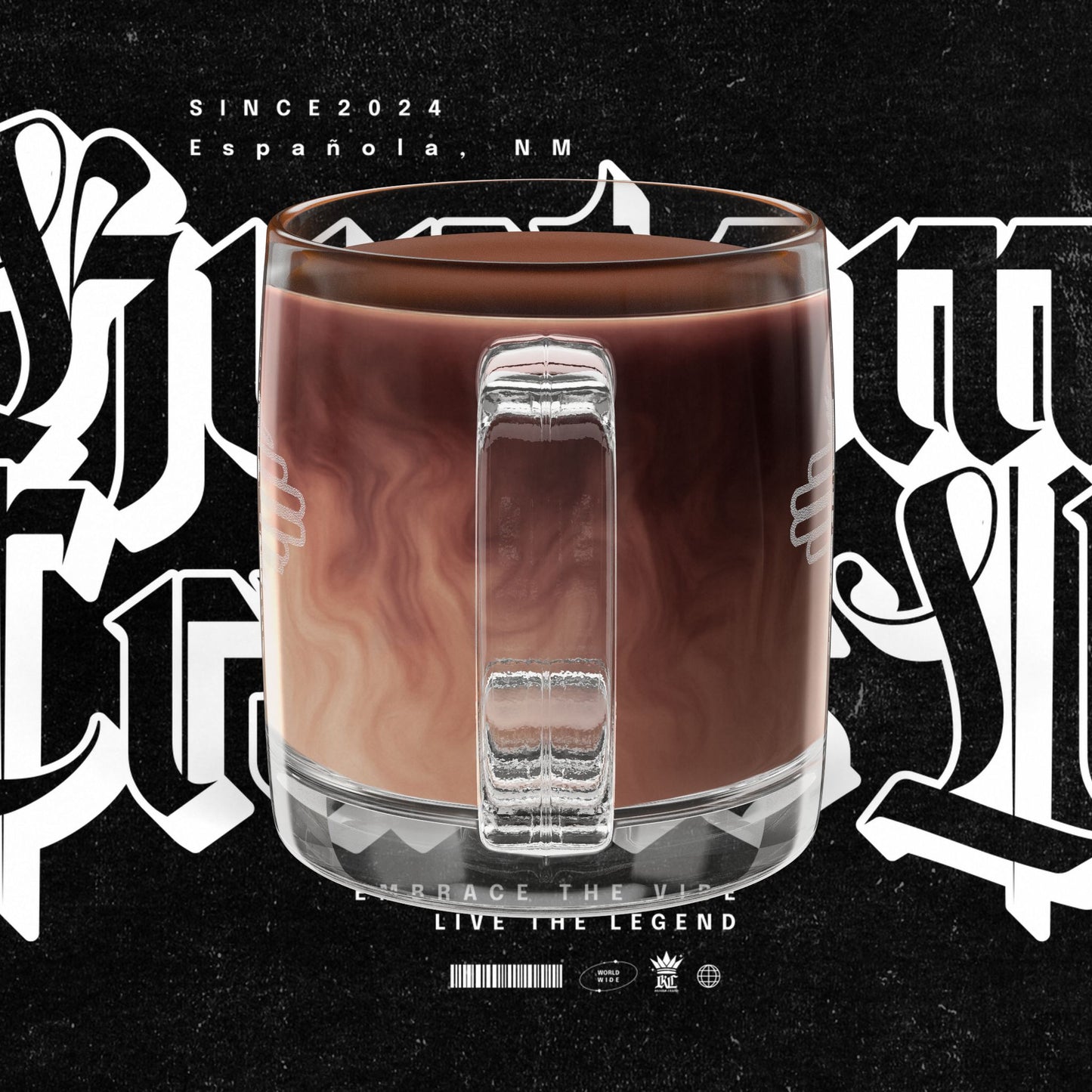 Engraved Glass Mug - NM Roadrunner Zia Symbol Design