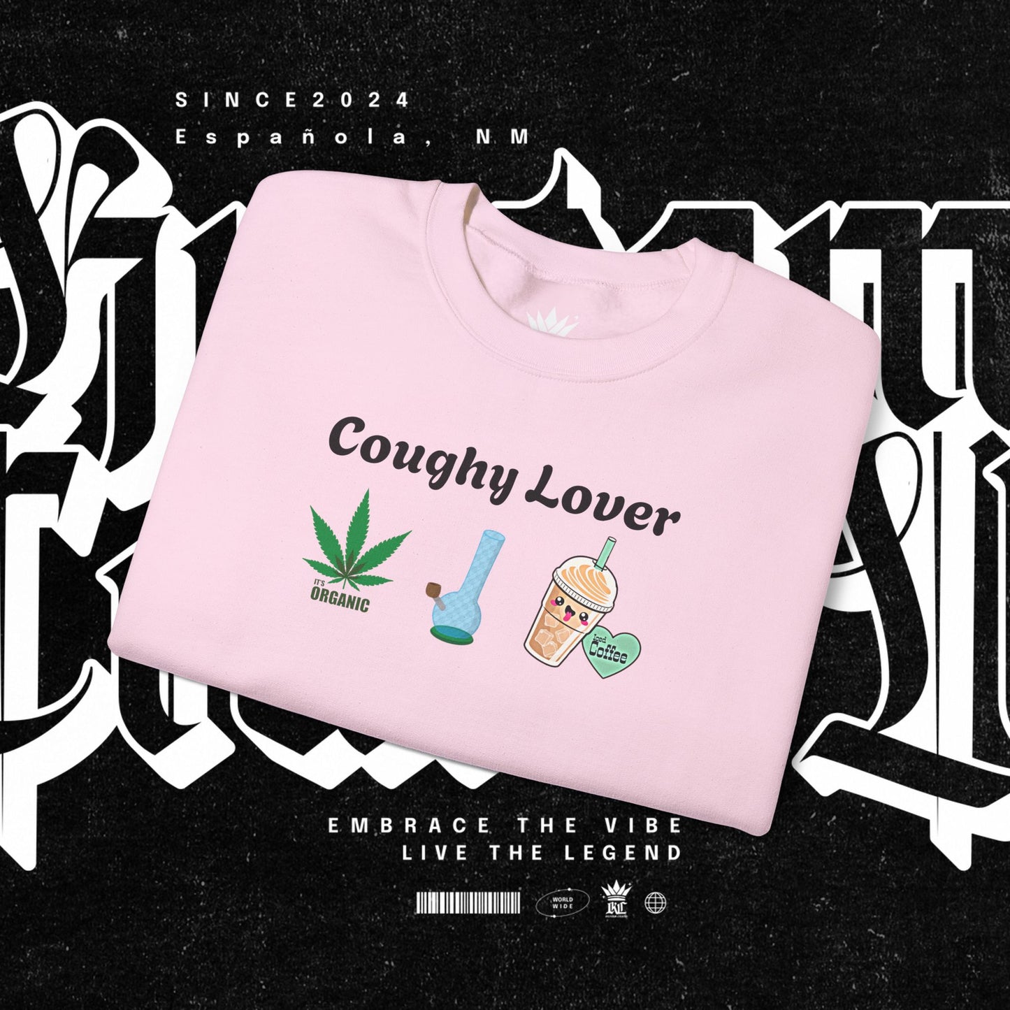 Coughy Lover Crewneck Sweatshirt | Cozy Pullover for Cannabis Enthusiasts, Gift for Holidays, Casual Wear, Trendy Sweatshirt