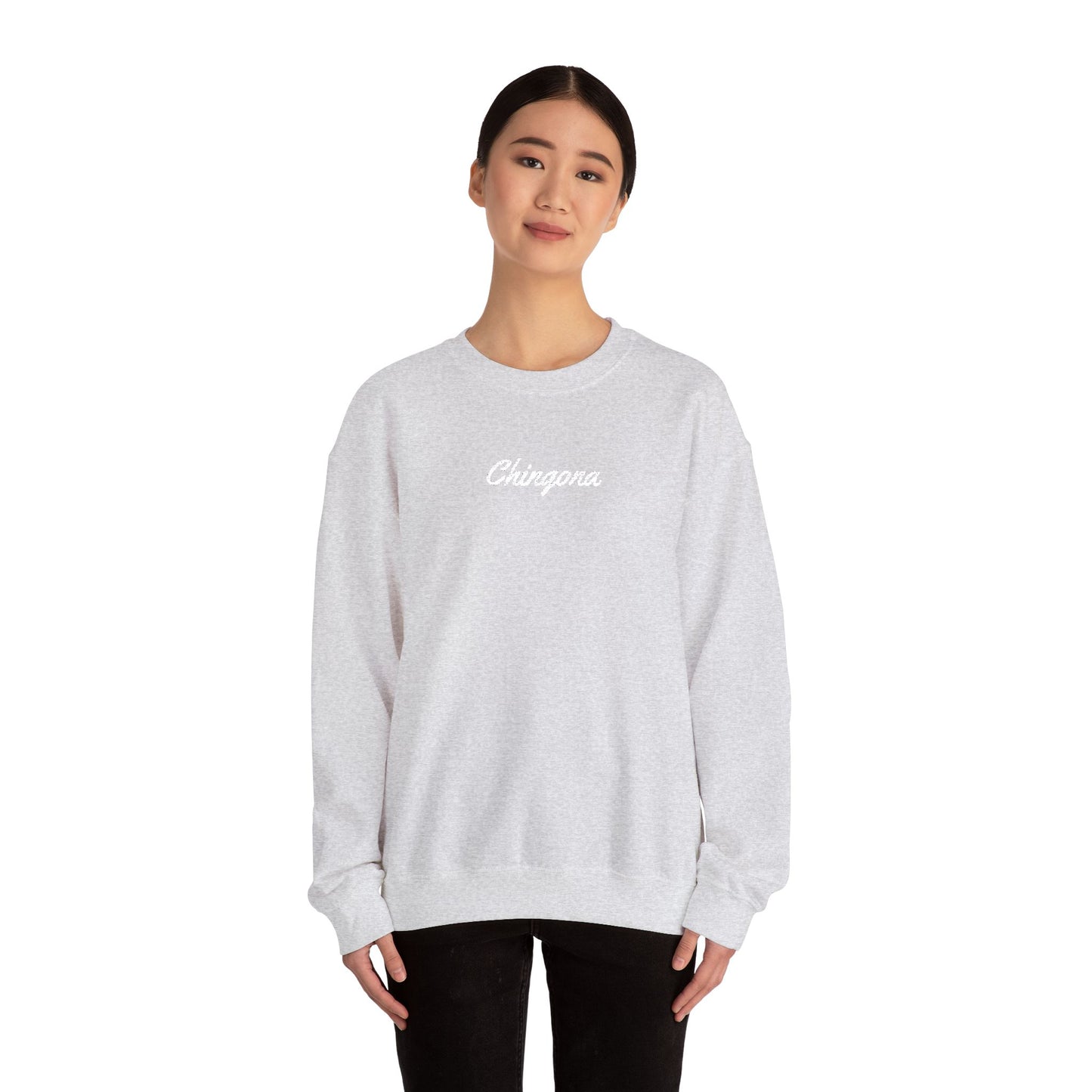 Chingona Embroidery Heavy Blend Crewneck Sweatshirt