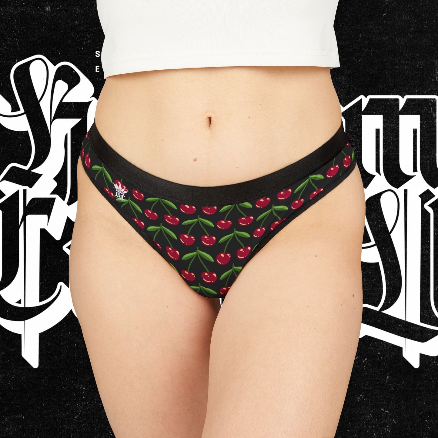 Cherry Blossom Women's Thongs, Cute Underwear, AOP Panties, Summer Lingerie, Gift for Her