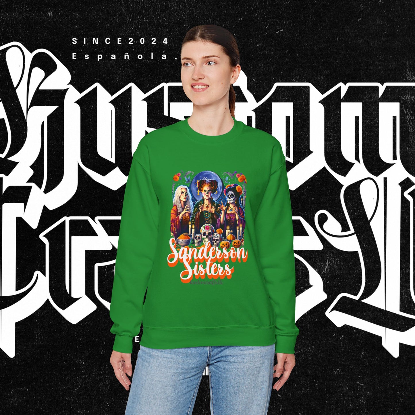 Sanderson Sisters Crewneck Sweatshirt, Halloween Sweatshirt, Casual Fall Fashion, Unisex Sweater, Art Print Sweatshirt