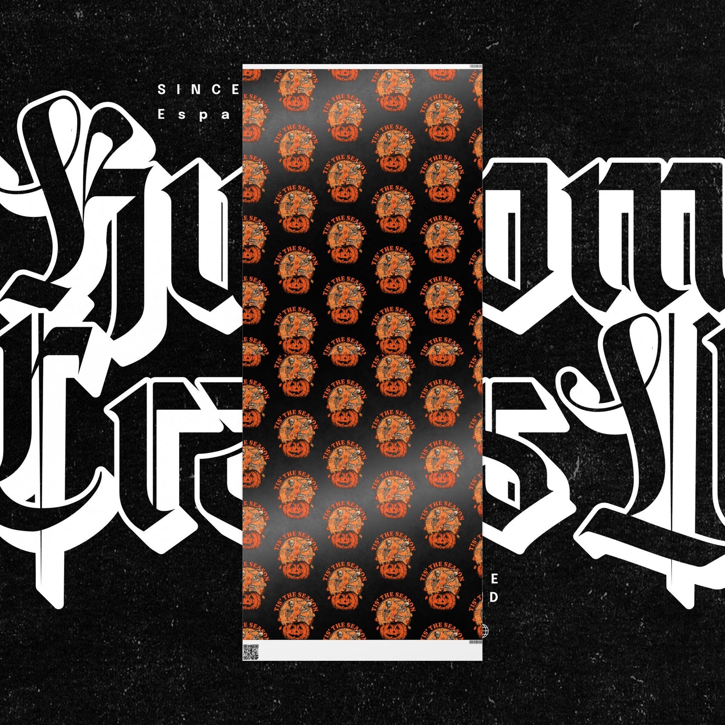 Tis The Season Halloween Wrapping Paper, Spooky Gift Wrap for Fall Celebrations, Pumpkin Design, Ideal for Trick or Treat, Party Decor, Unique Gifts