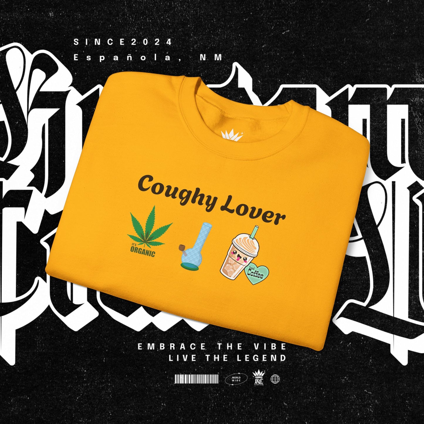 Coughy Lover Crewneck Sweatshirt | Cozy Pullover for Cannabis Enthusiasts, Gift for Holidays, Casual Wear, Trendy Sweatshirt
