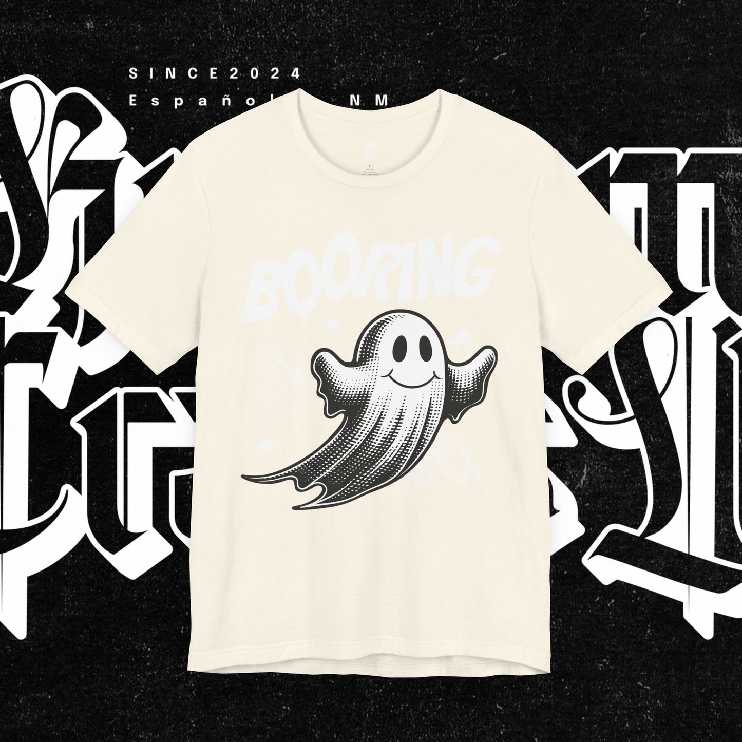 Ghostly Boo-Ring Fun Tee - Spooky Vibes, Perfect for Halloween, Casual Wear, Gift for Ghost Lovers, Graphic Tee, Trendy Outfit