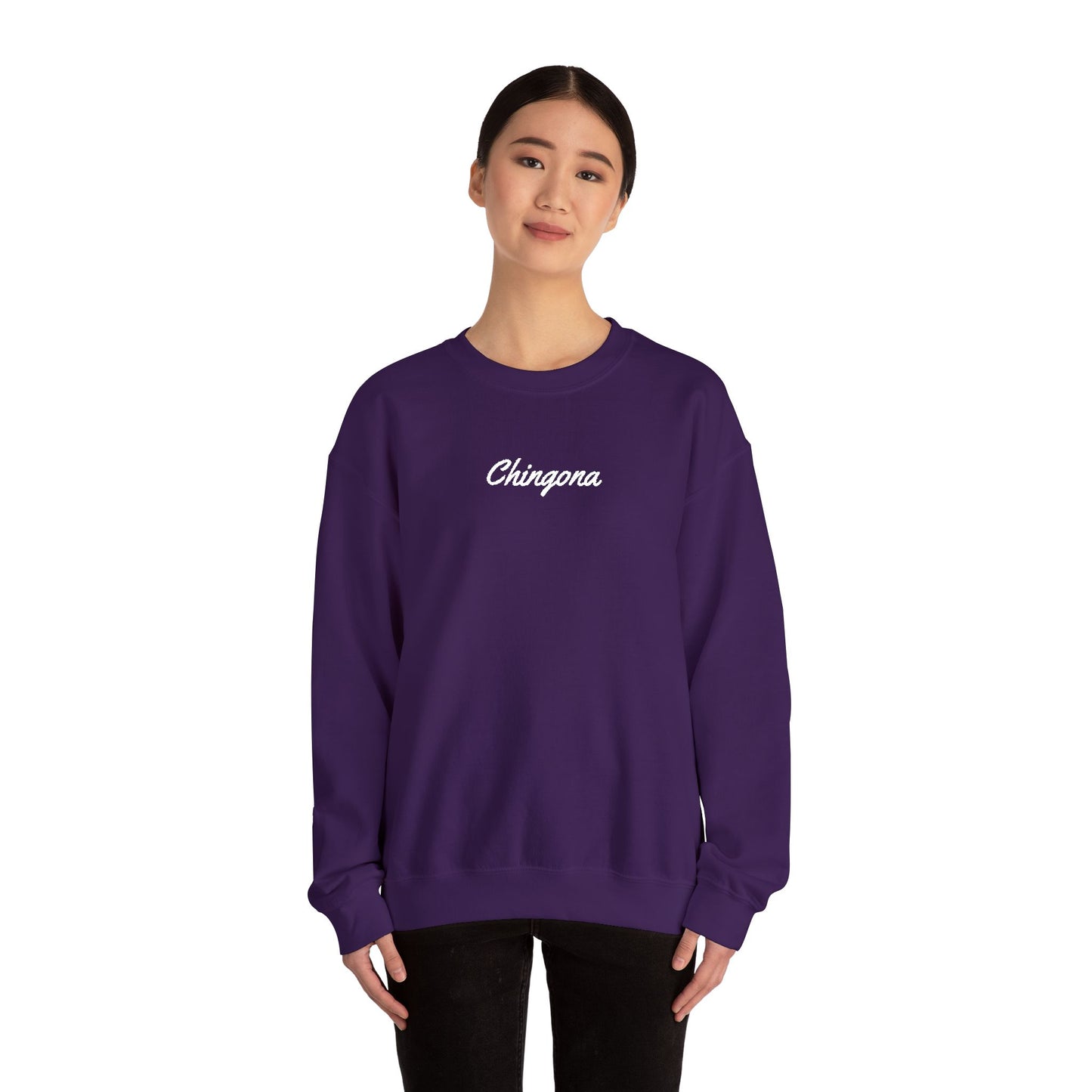 Chingona Embroidery Heavy Blend Crewneck Sweatshirt