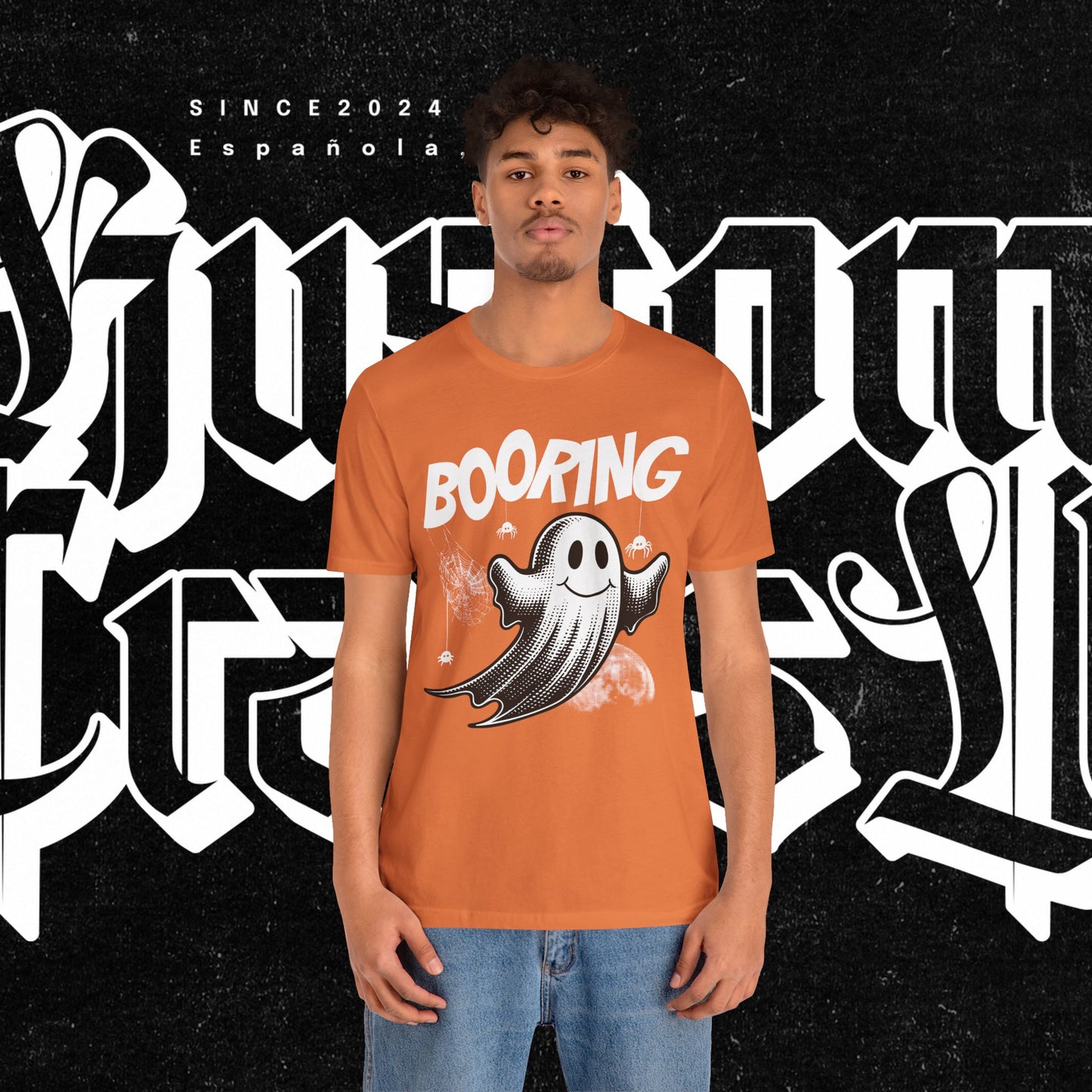 Ghostly Boo-Ring Fun Tee - Spooky Vibes, Perfect for Halloween, Casual Wear, Gift for Ghost Lovers, Graphic Tee, Trendy Outfit