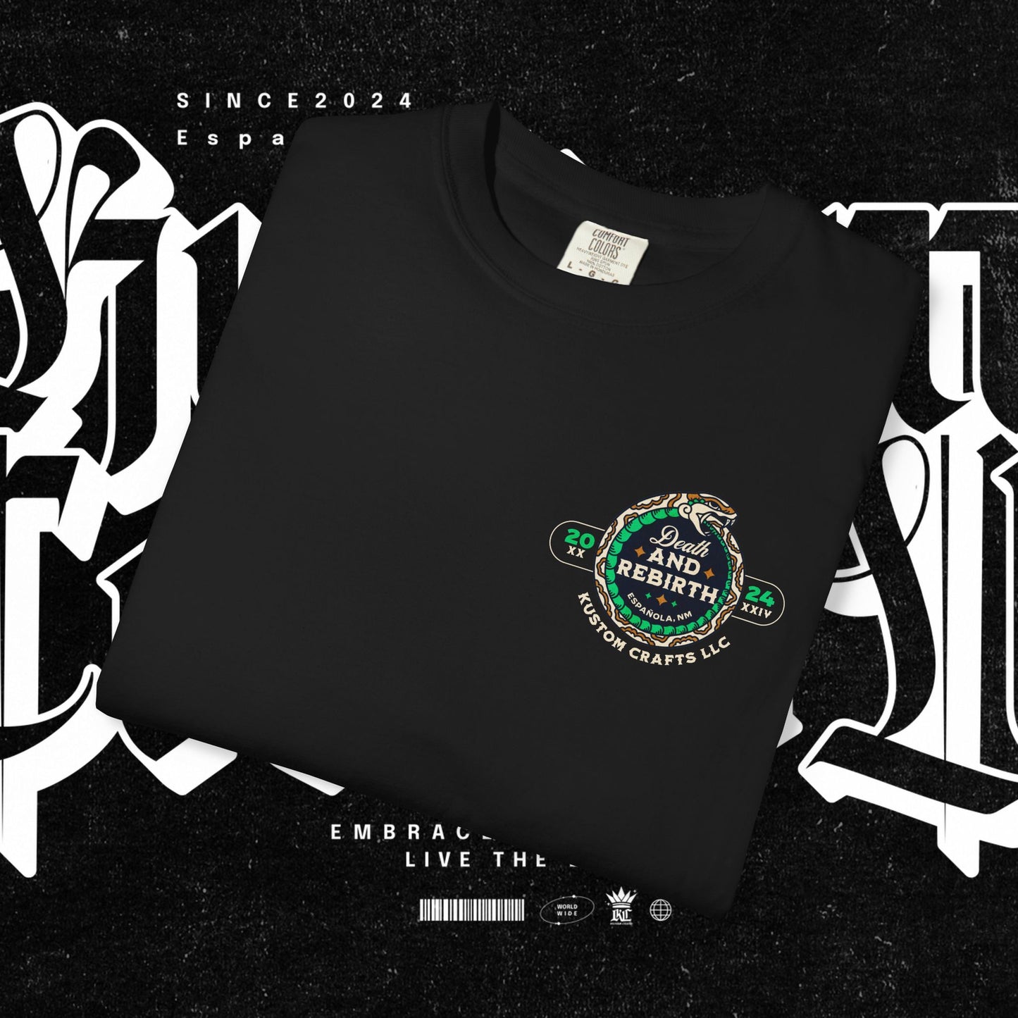 Death and Rebirth Snake Graphic Tee, Death Rebirth Unisex T-shirt, Streetwear Alternative Fashion, Serpent Design Shirt, Edgy Clothing