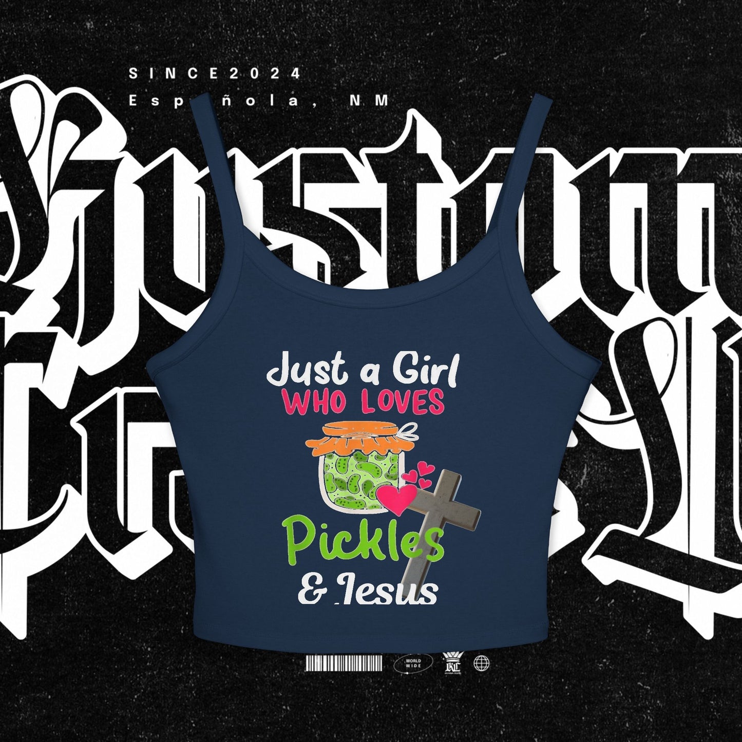 Pickles and Jesus Tank Top, Christian Women's Camisole, Religious Sleeveless Top, Faithful Spaghetti Strap Shirt, Girl's Pickle Lover Vest