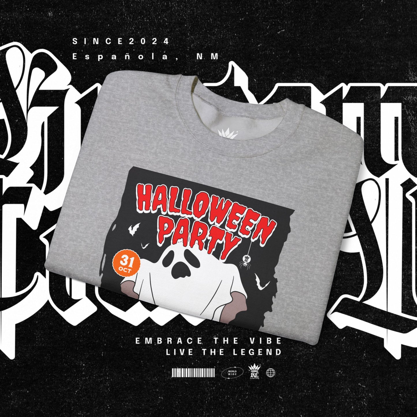 Halloween Party Sweatshirt, Spooky Season Apparel, Ghost Design Crewneck, Unisex Halloween Gift, Cozy Fall Fashion